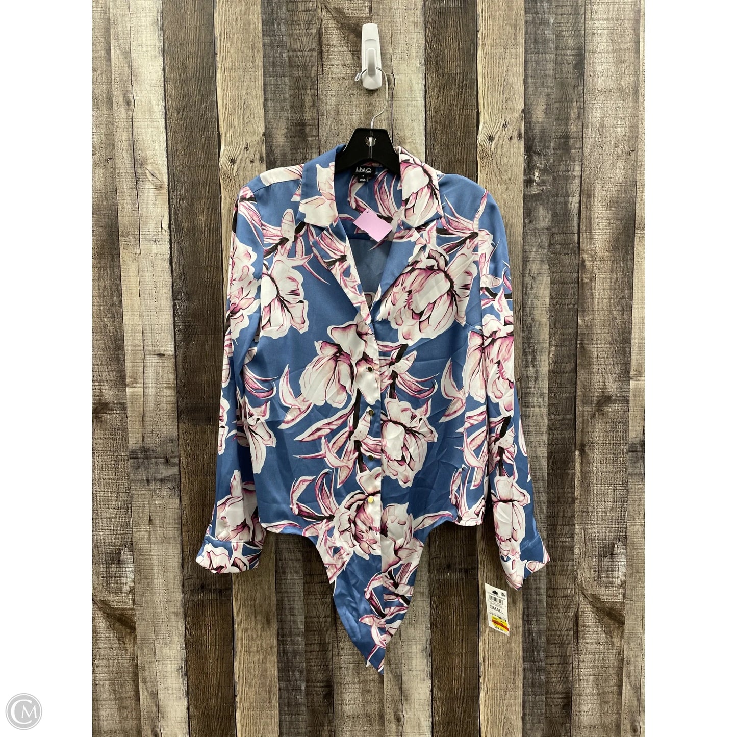 Top Long Sleeve By International Concepts In Floral Print, Size: S