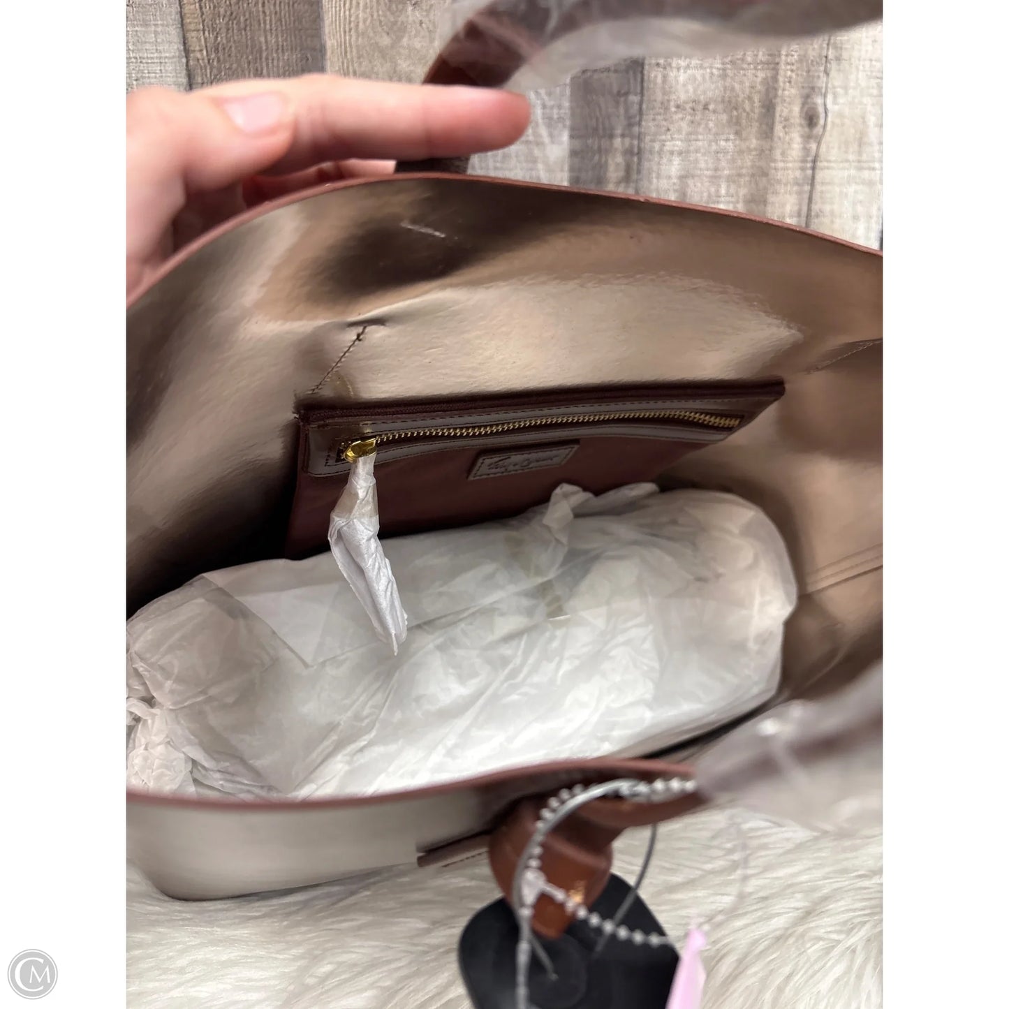 Tote Leather By Clothes Mentor, Size: Large