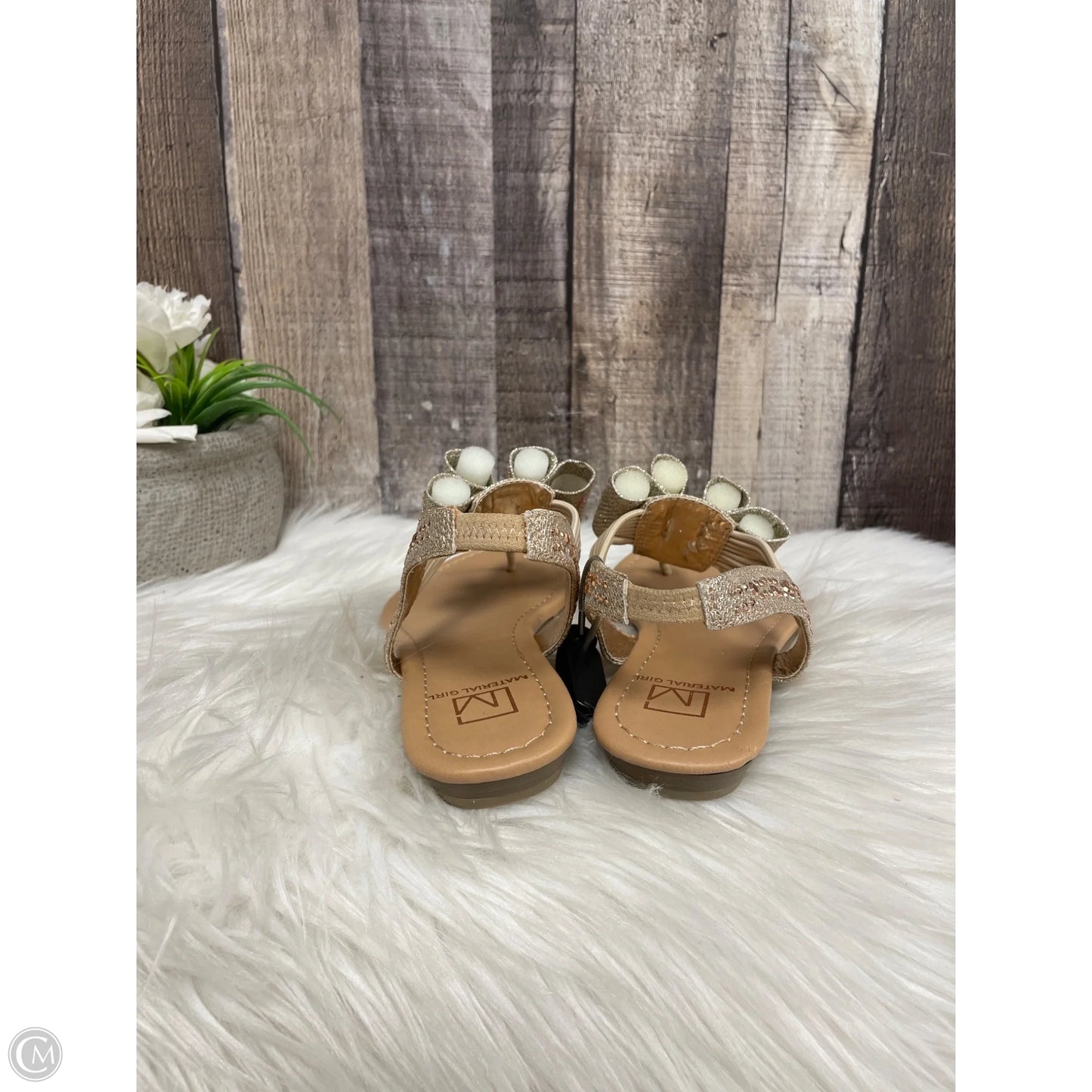 Sandals Flats By Material Girl In Gold, Size: 6