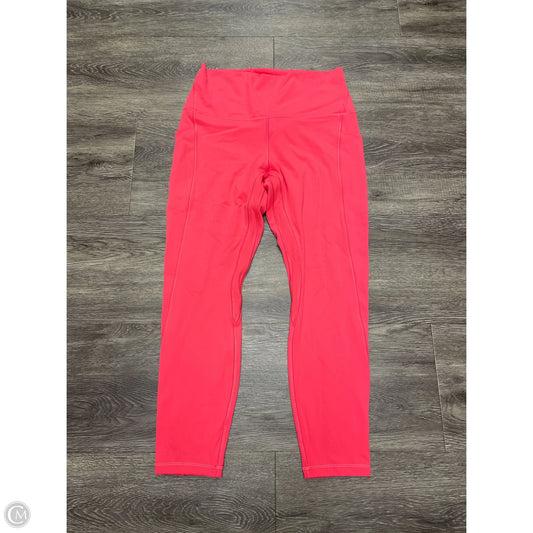 Athletic Leggings By Lululemon In Coral, Size: 10