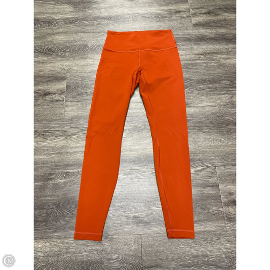 Athletic Leggings By Lululemon In Orange, Size: 8
