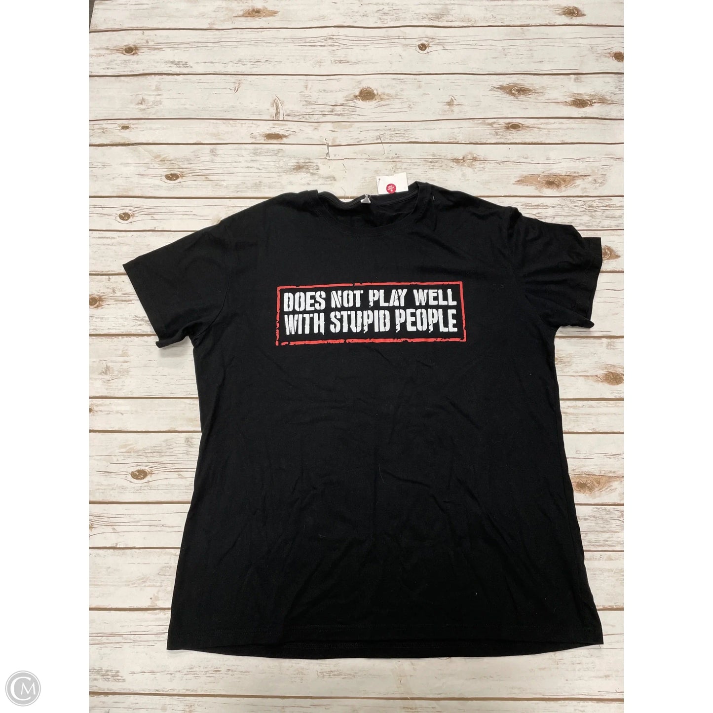 Top Short Sleeve Basic By Cme In Black, Size: 2x