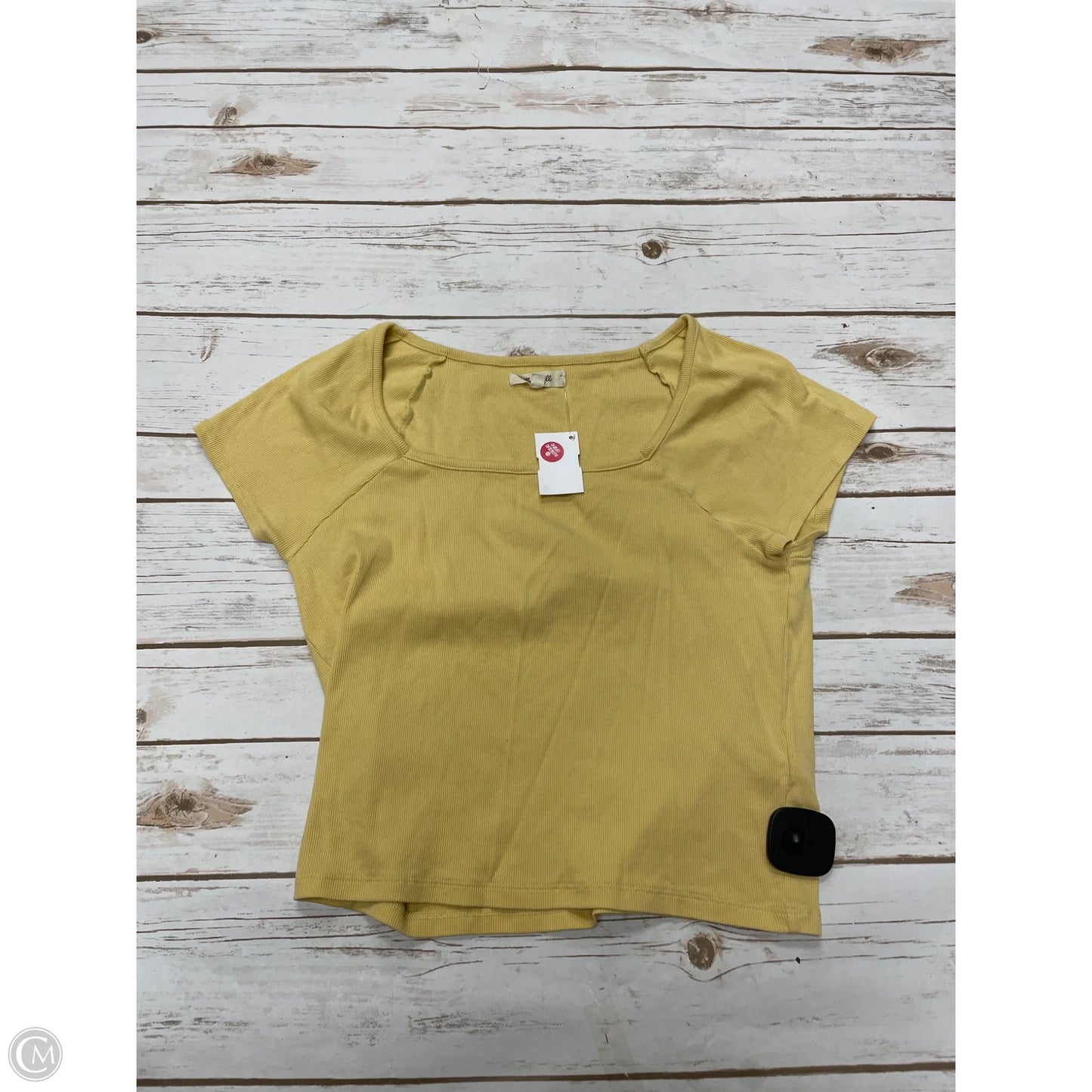 Top Short Sleeve By Madewell In Yellow, Size: Xl