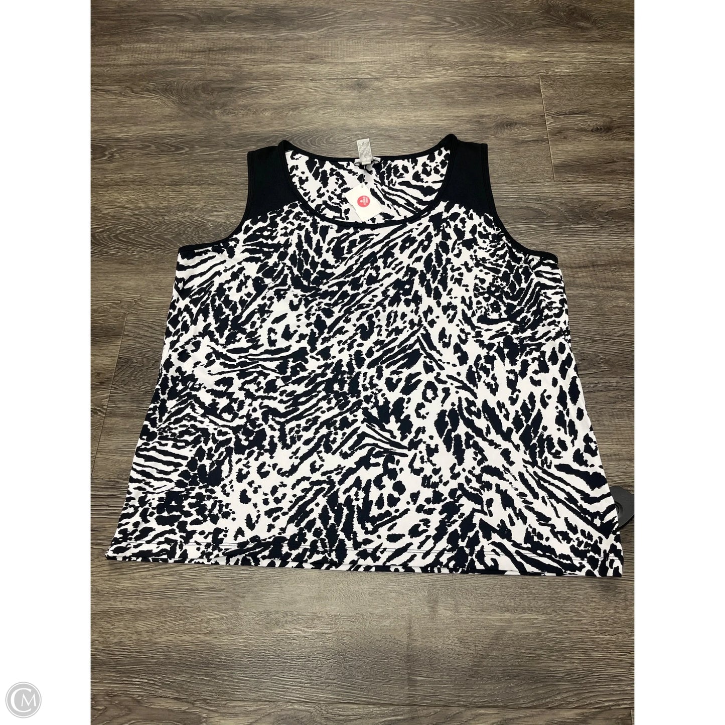 Athletic Tank Top By Zenergy By Chicos In Black & White, Size: Xl