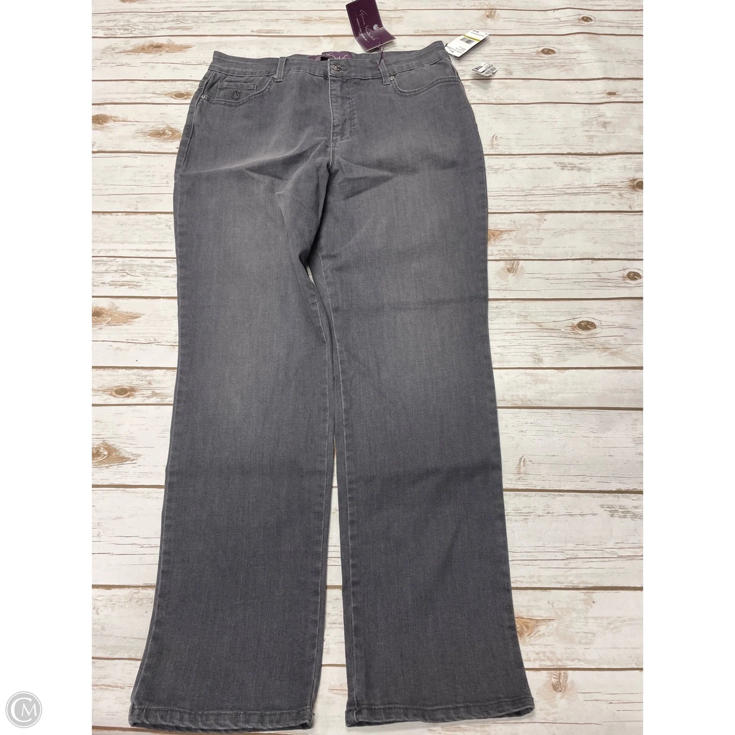 Jeans Straight By Gloria Vanderbilt In Grey Denim, Size: 14
