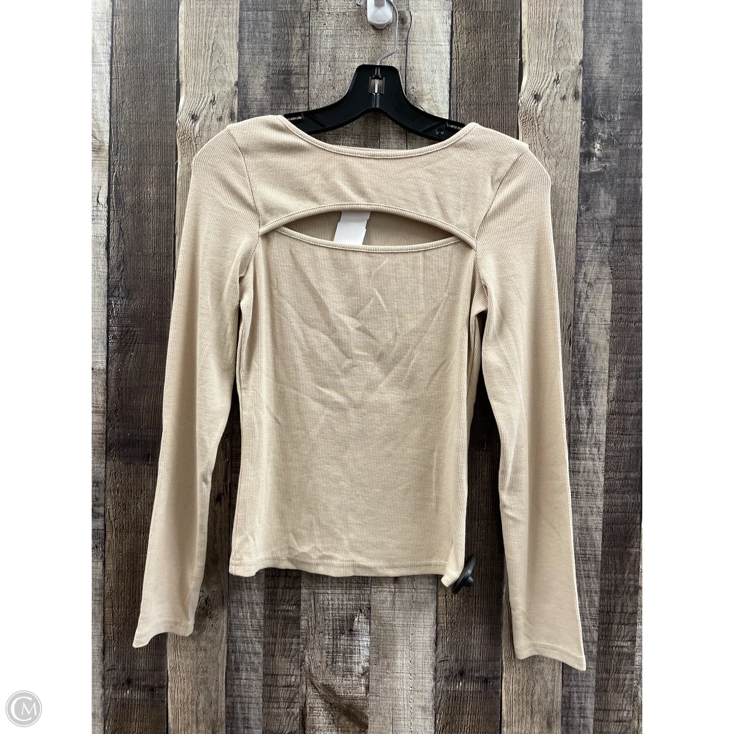 Top Long Sleeve By Cmf In Beige, Size: L