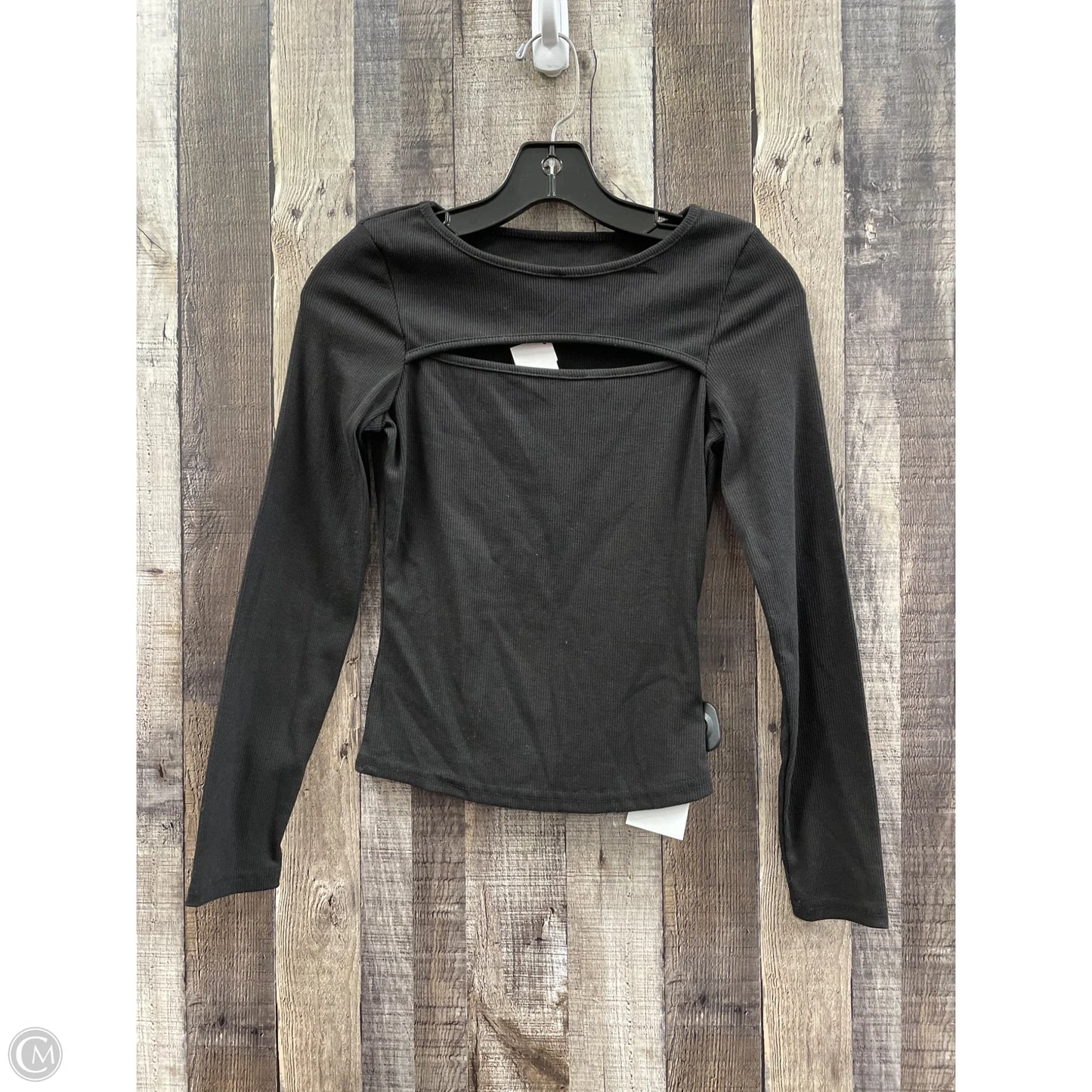 Top Long Sleeve By Cmf In Black, Size: S