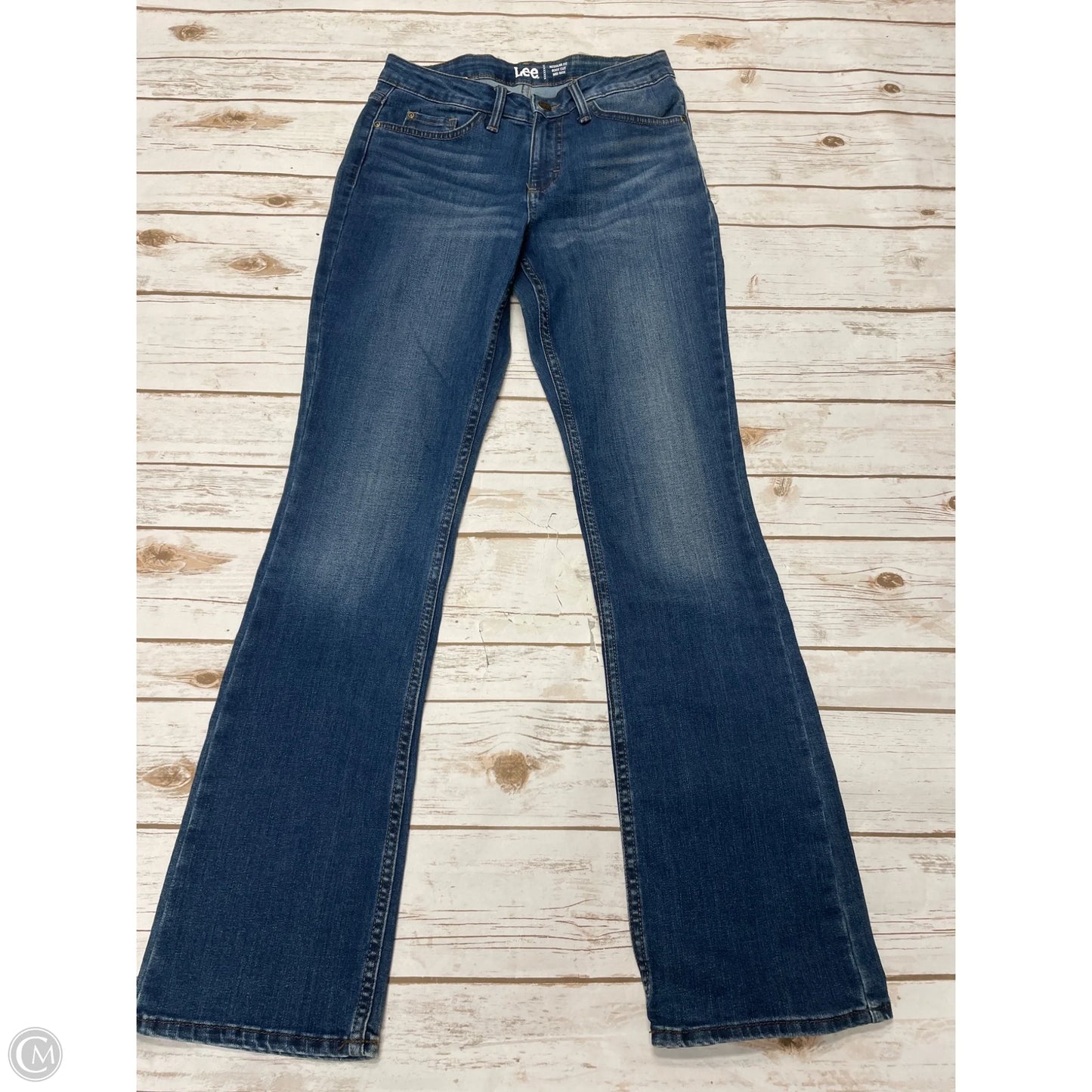 Jeans Boot Cut By Lee In Blue Denim, Size: 4