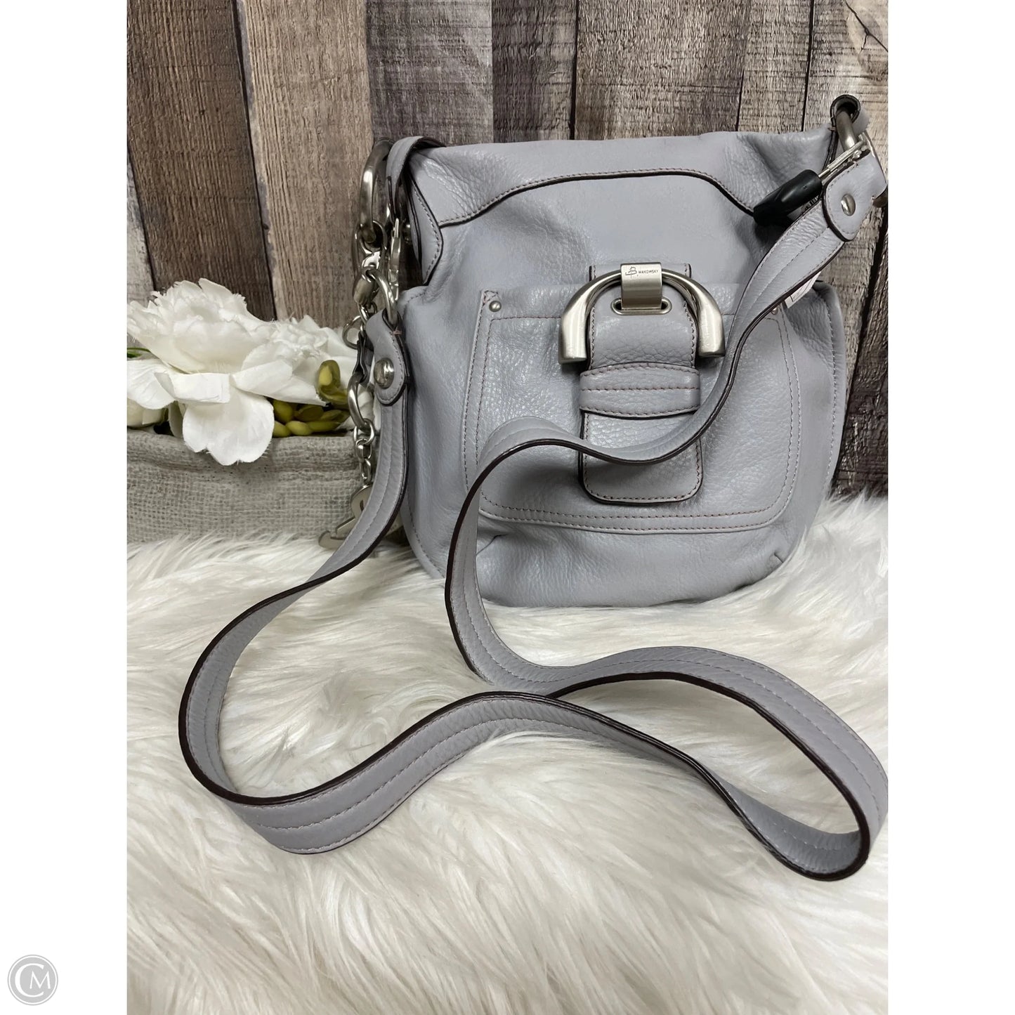 Crossbody Leather By B. Makowsky, Size: Medium