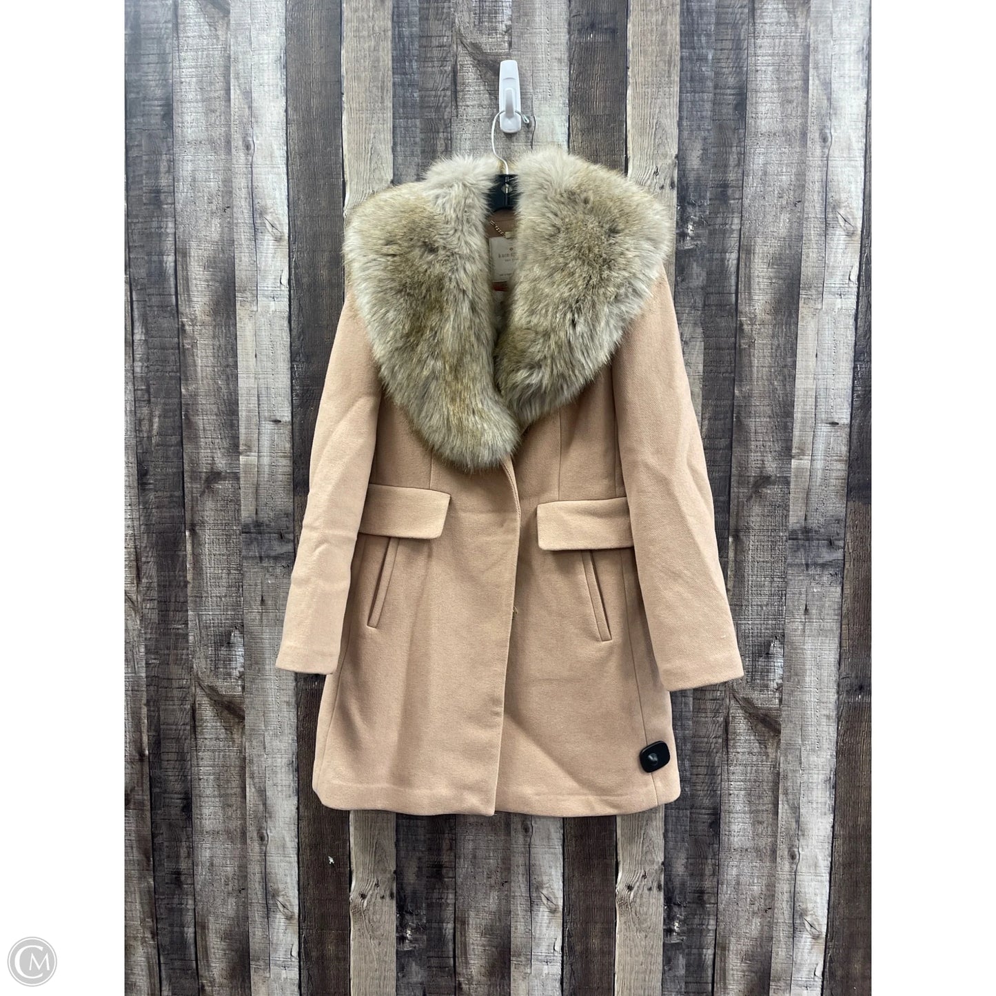 Coat Designer By Kate Spade In Beige, Size: S