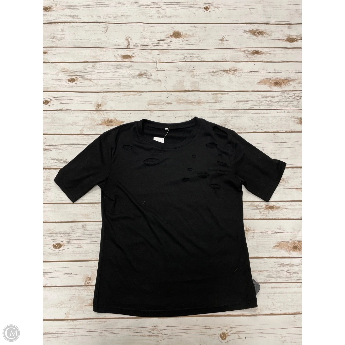 Top Short Sleeve By Cmf In Black, Size: M