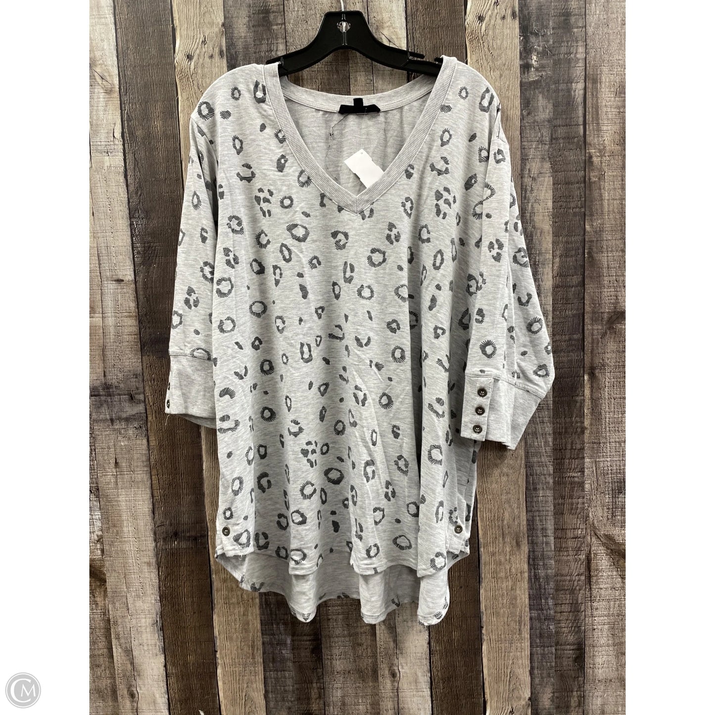Top 3/4 Sleeve By Jane And Delancey In Grey, Size: 2x