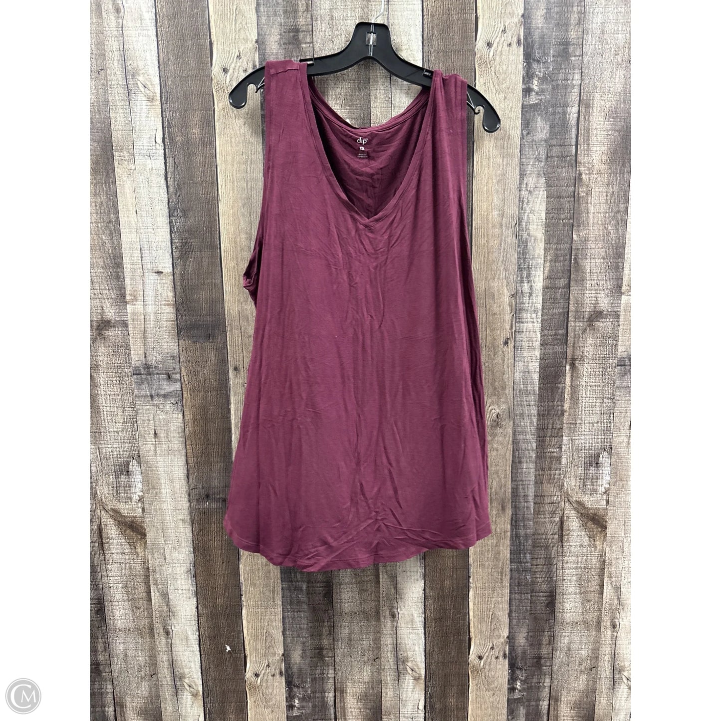 Top Sleeveless By Dip In Maroon, Size: 3x
