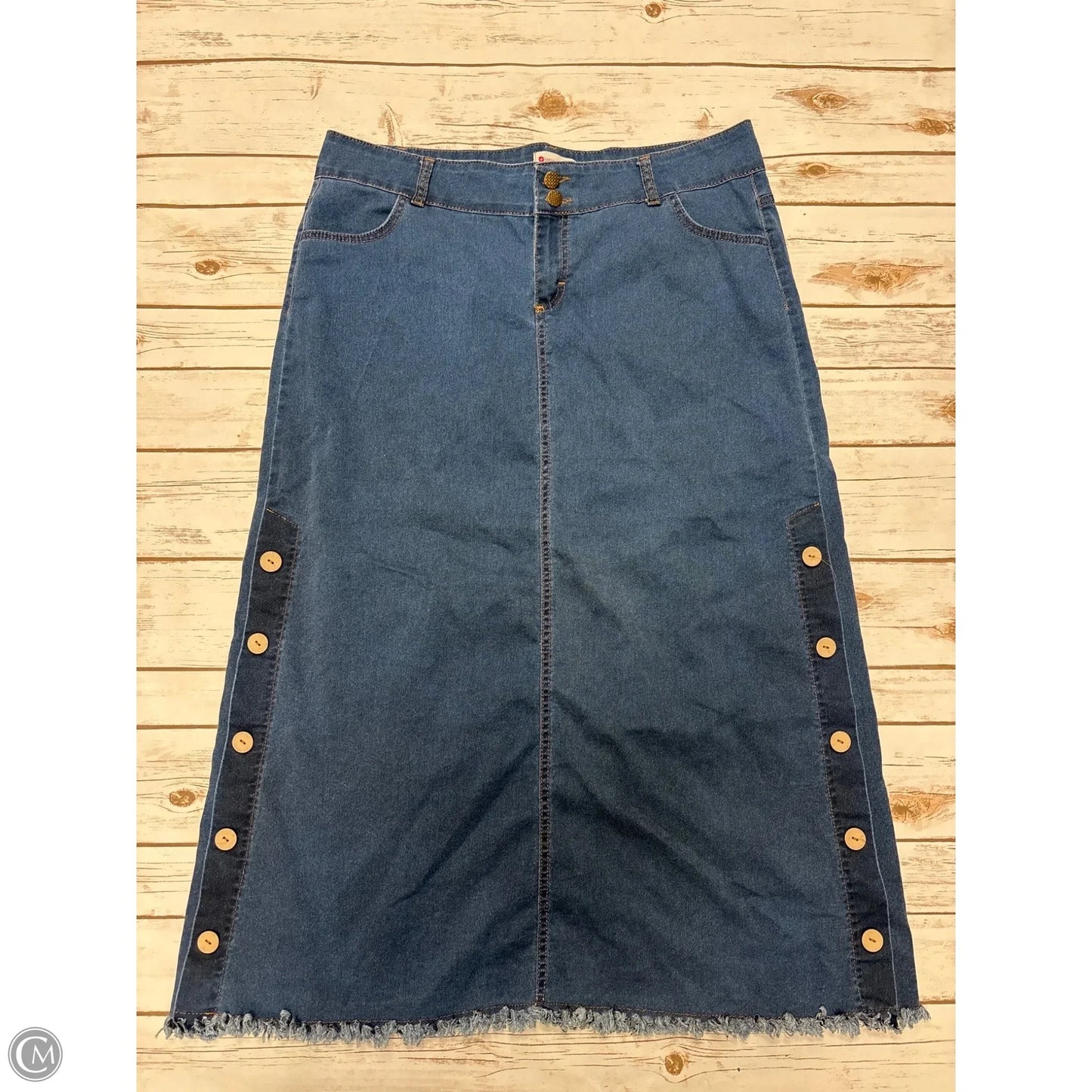 Skirt Maxi By Cme In Blue Denim, Size: 18