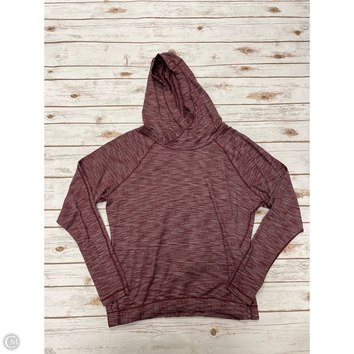 Athletic Top Long Sleeve Hoodie By Lululemon In Red, Size: M