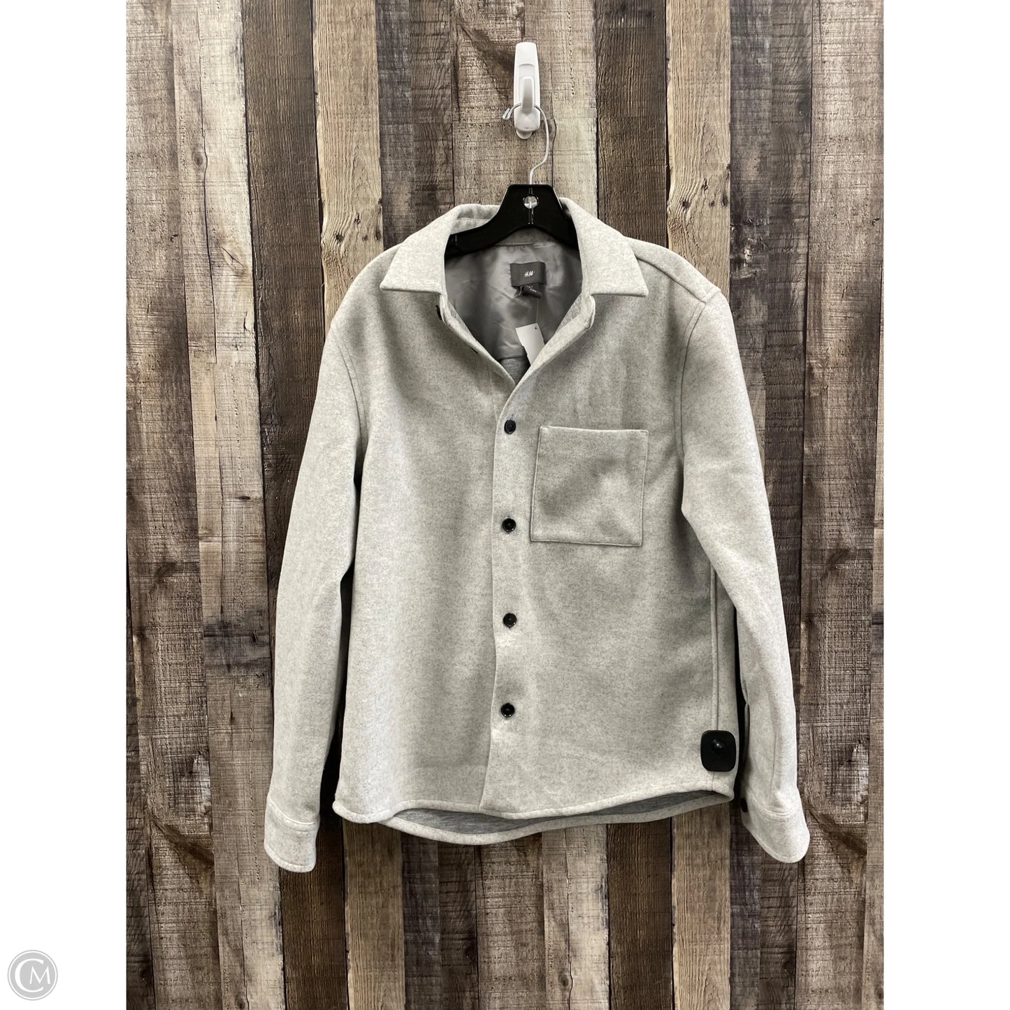 Jacket Shirt By H&m In Grey, Size: S