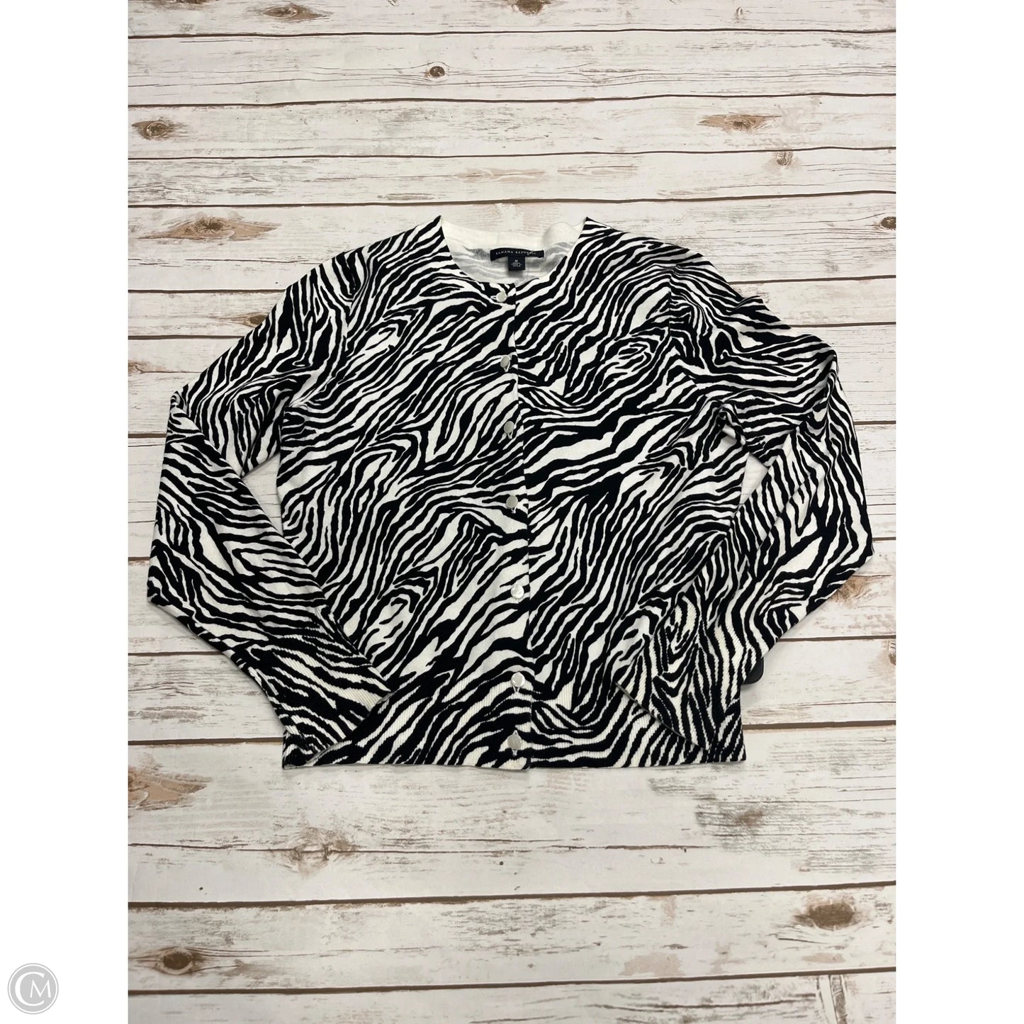 Cardigan By Banana Republic In Zebra Print, Size: M