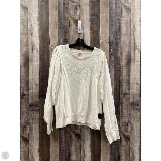 Top Long Sleeve By Pilcro In Ivory, Size: Xl