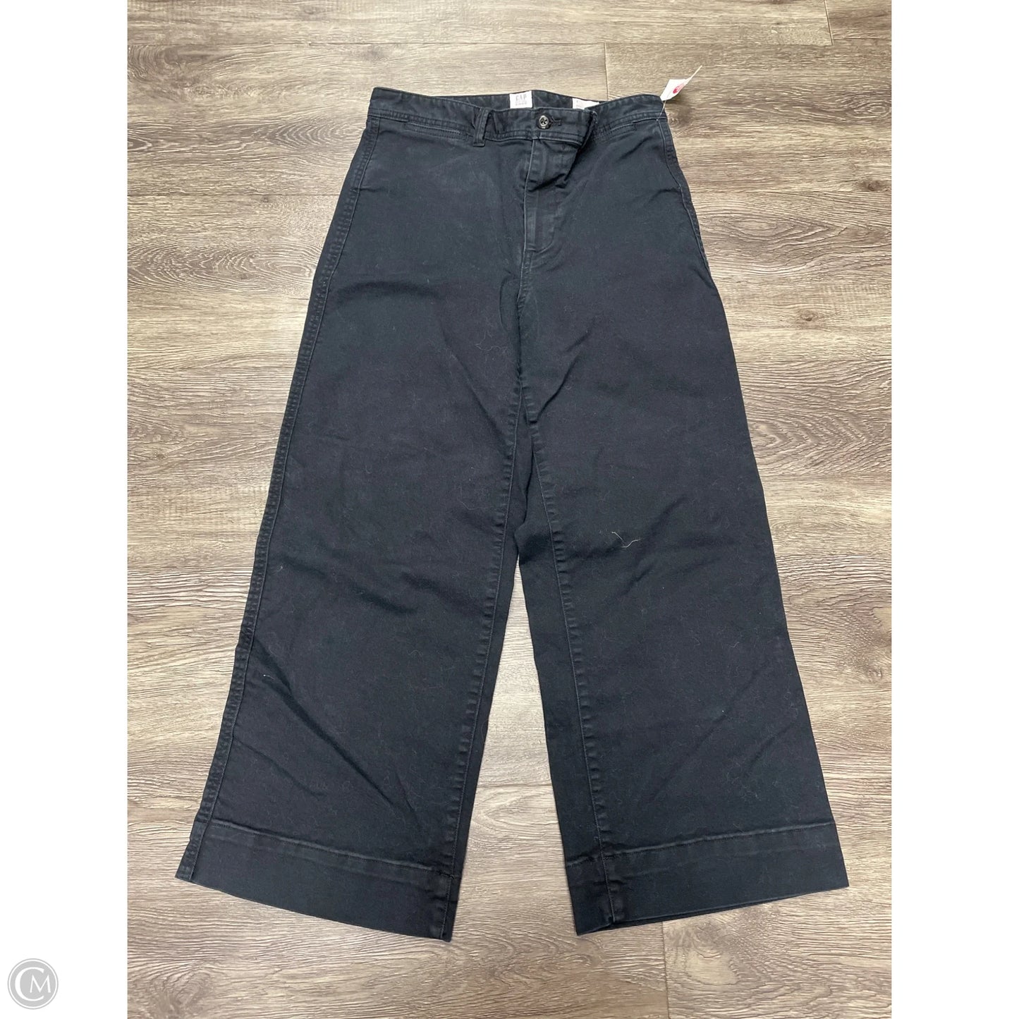 Jeans Wide Leg By Gap In Black Denim, Size: 8