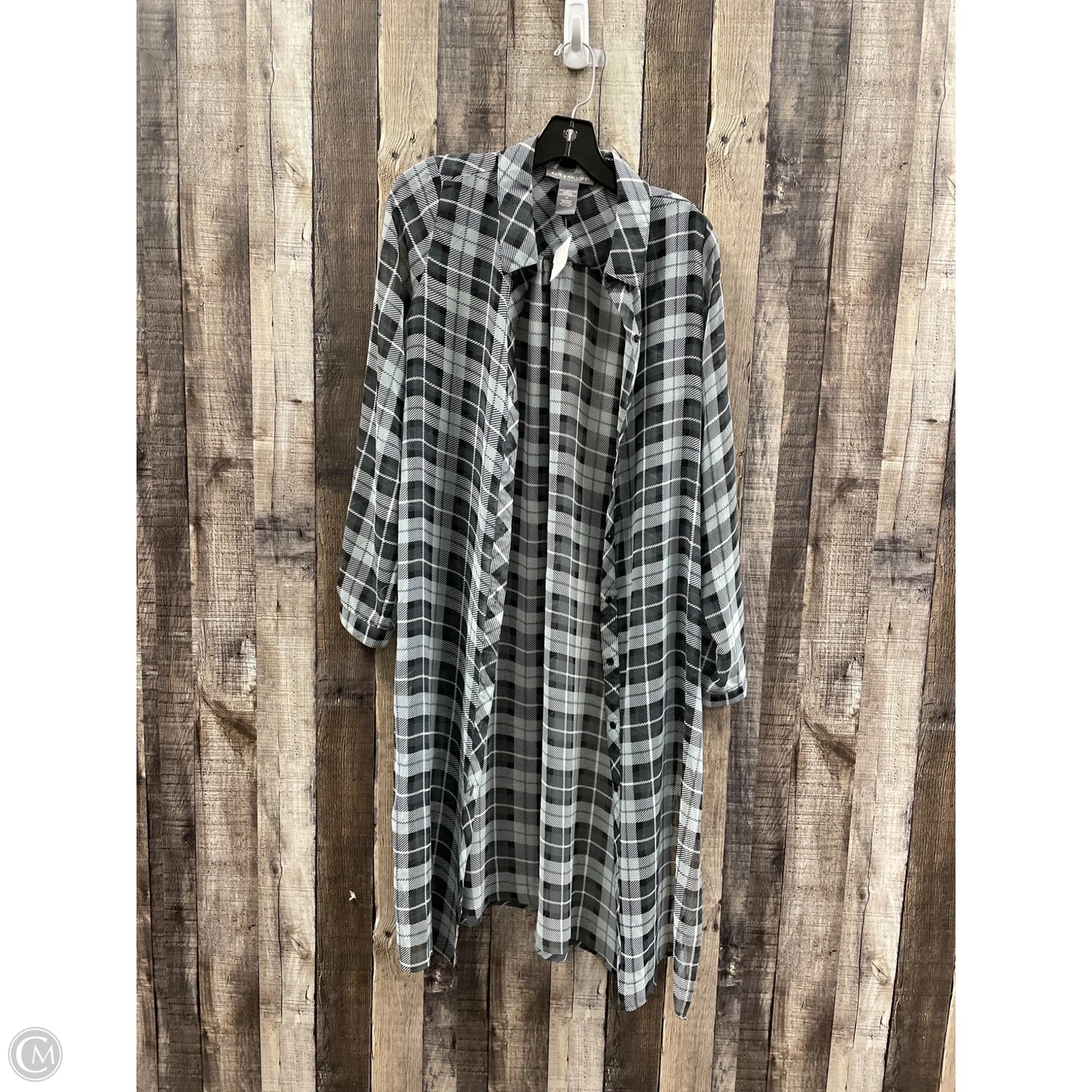 Cardigan By Kate & Mallory In Plaid Pattern, Size: M