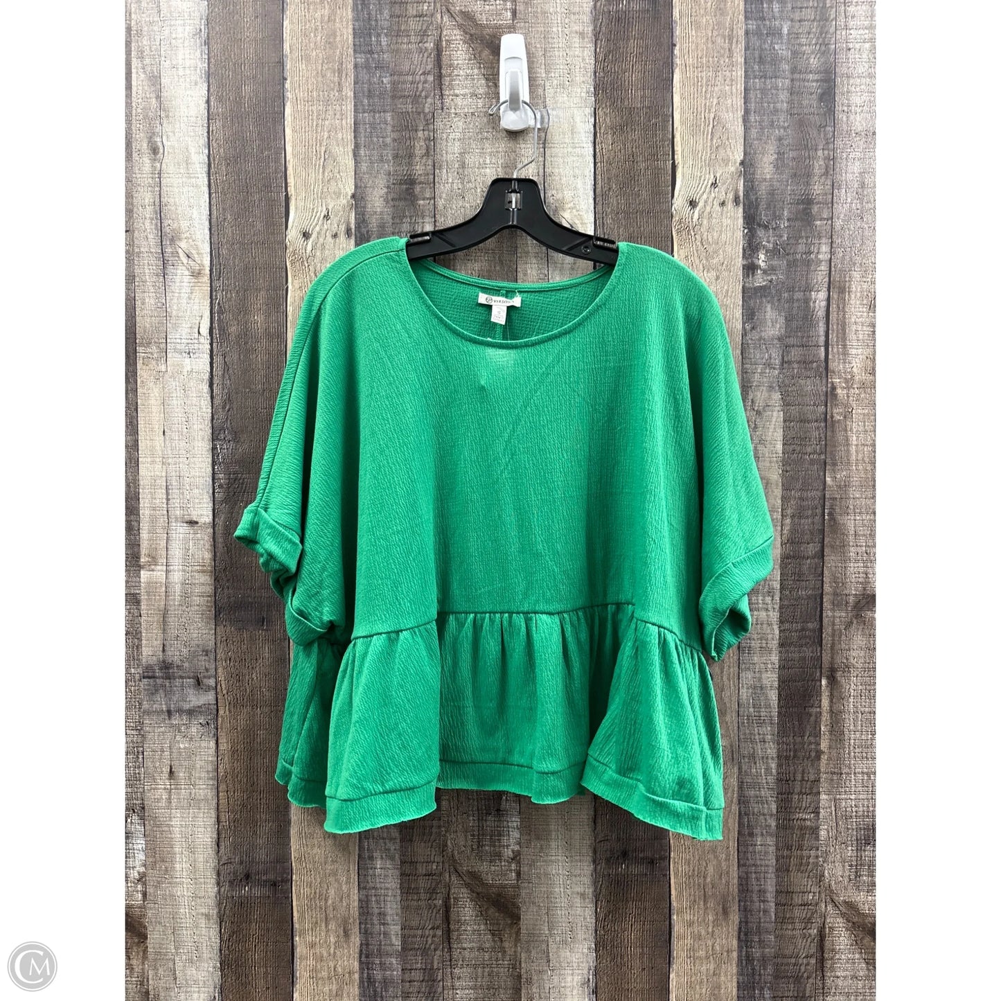 Top Short Sleeve By Versona In Green, Size: S