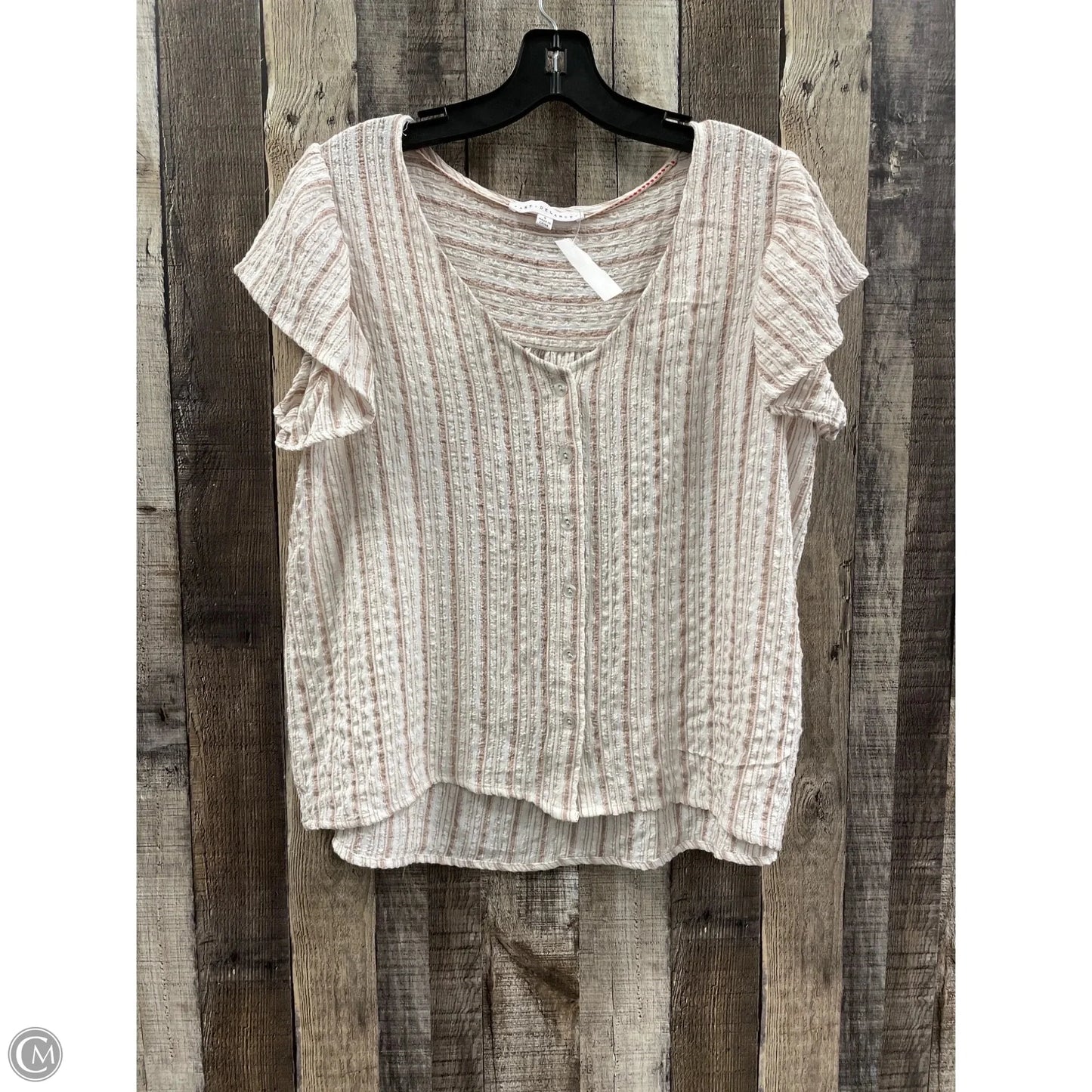 Top Short Sleeve By Jane And Delancey In Striped Pattern, Size: S