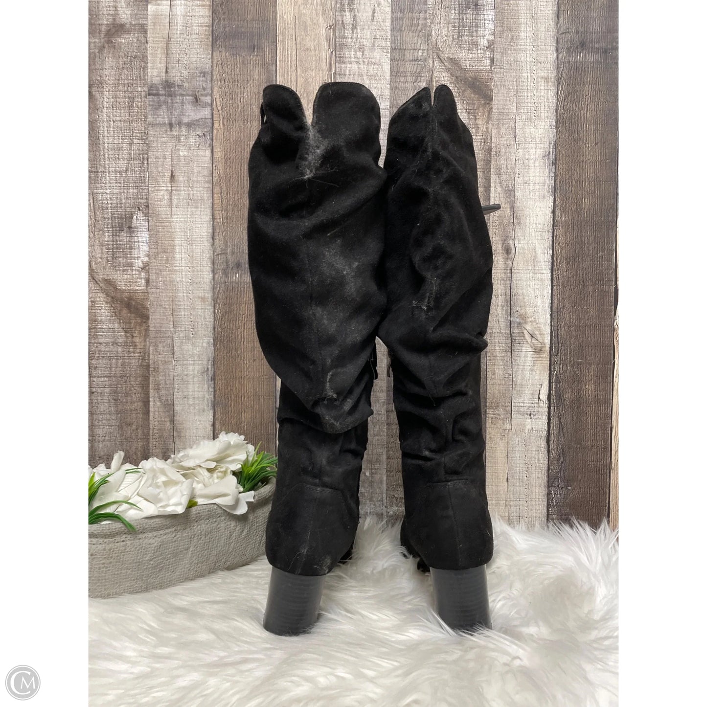 Boots Knee Heels By Cmf In Black, Size: 9