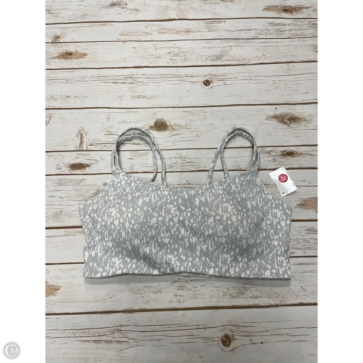 Athletic Bra By Avia In Grey & White, Size: Xl