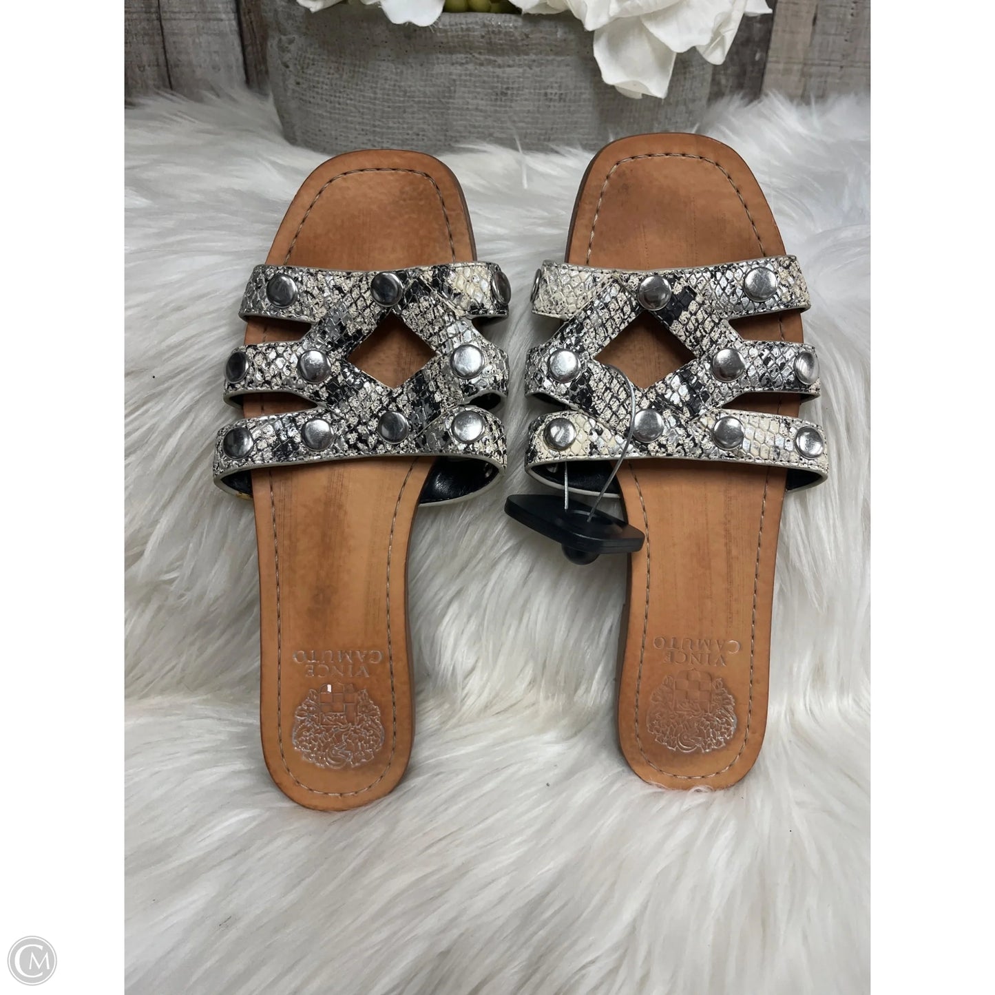 Sandals Flats By Vince Camuto In Snakeskin Print, Size: 7.5