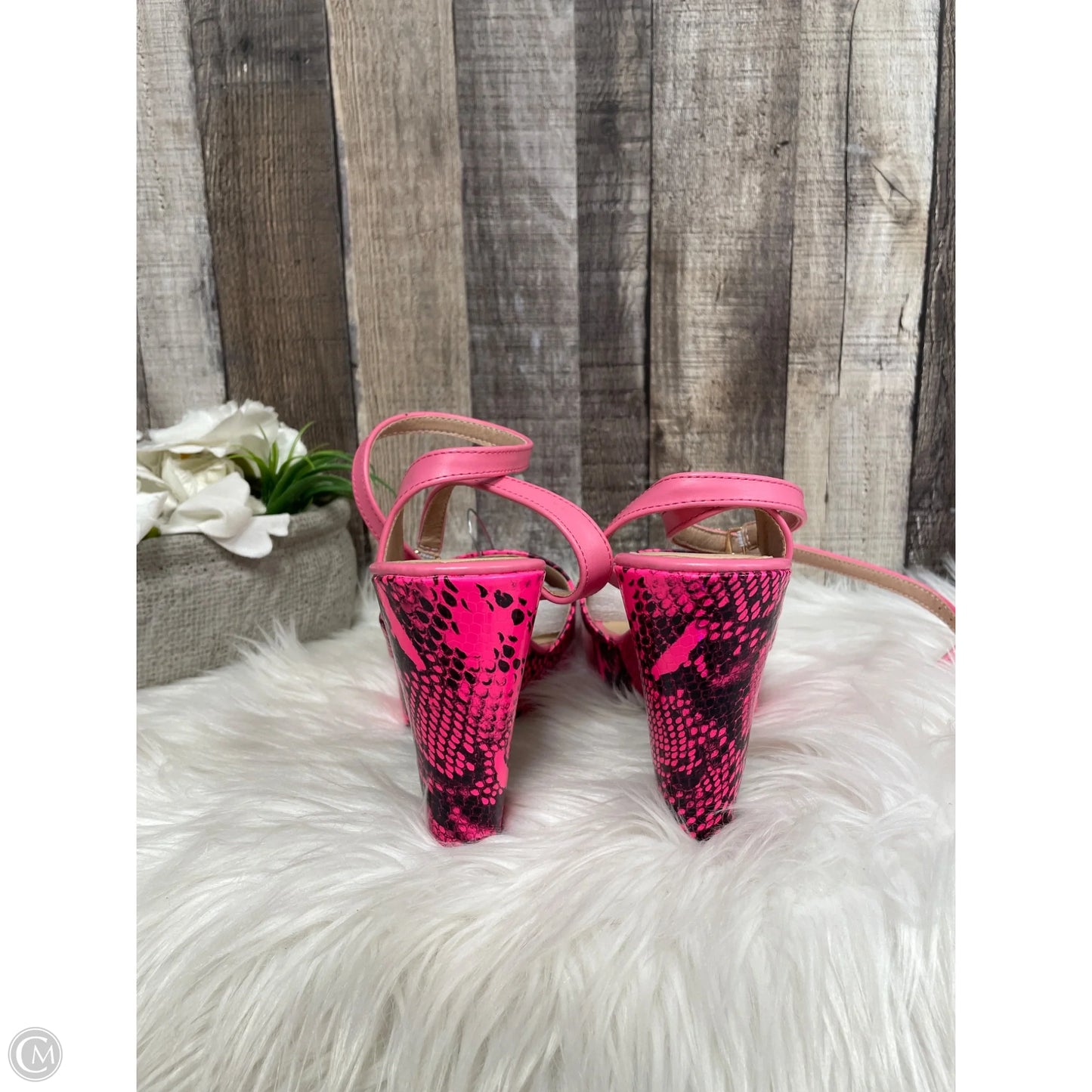 Sandals Heels Block By Cme In Clear, Size: 8.5