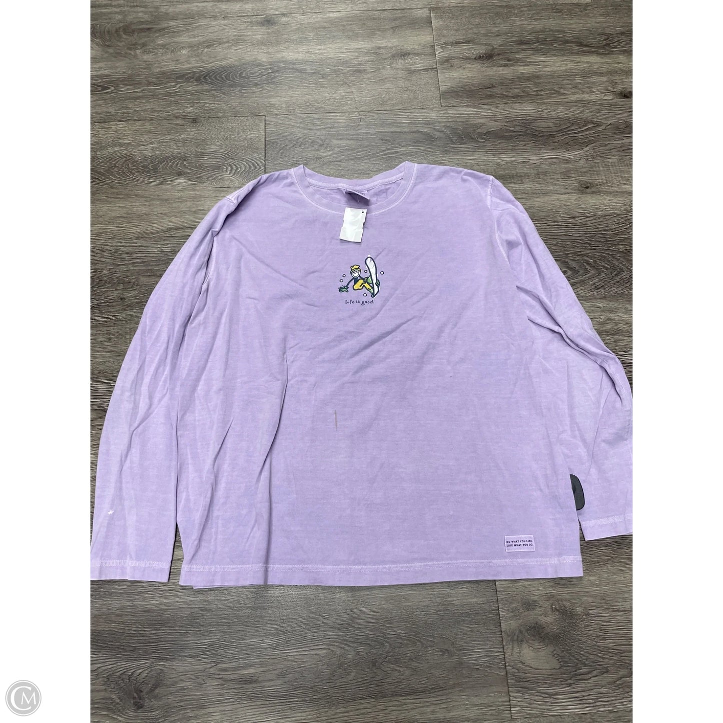 Top Long Sleeve By Life Is Good In Purple, Size: L