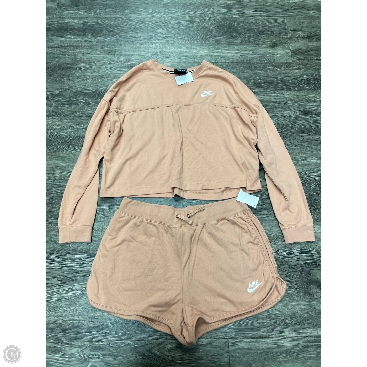 Athletic Shorts 2pc By Nike In Orange, Size: L