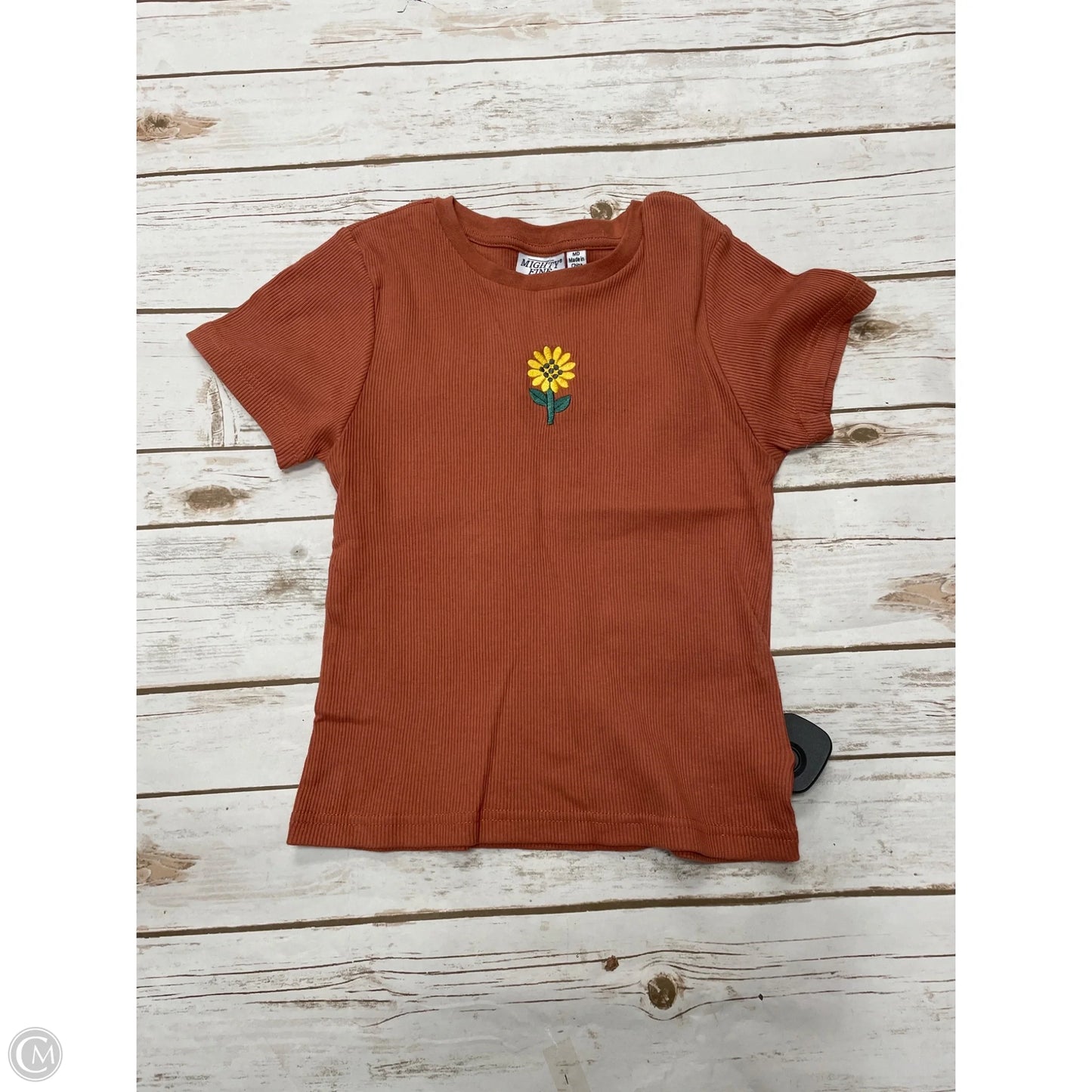 Top Short Sleeve By Mighty Fine In Brown, Size: M