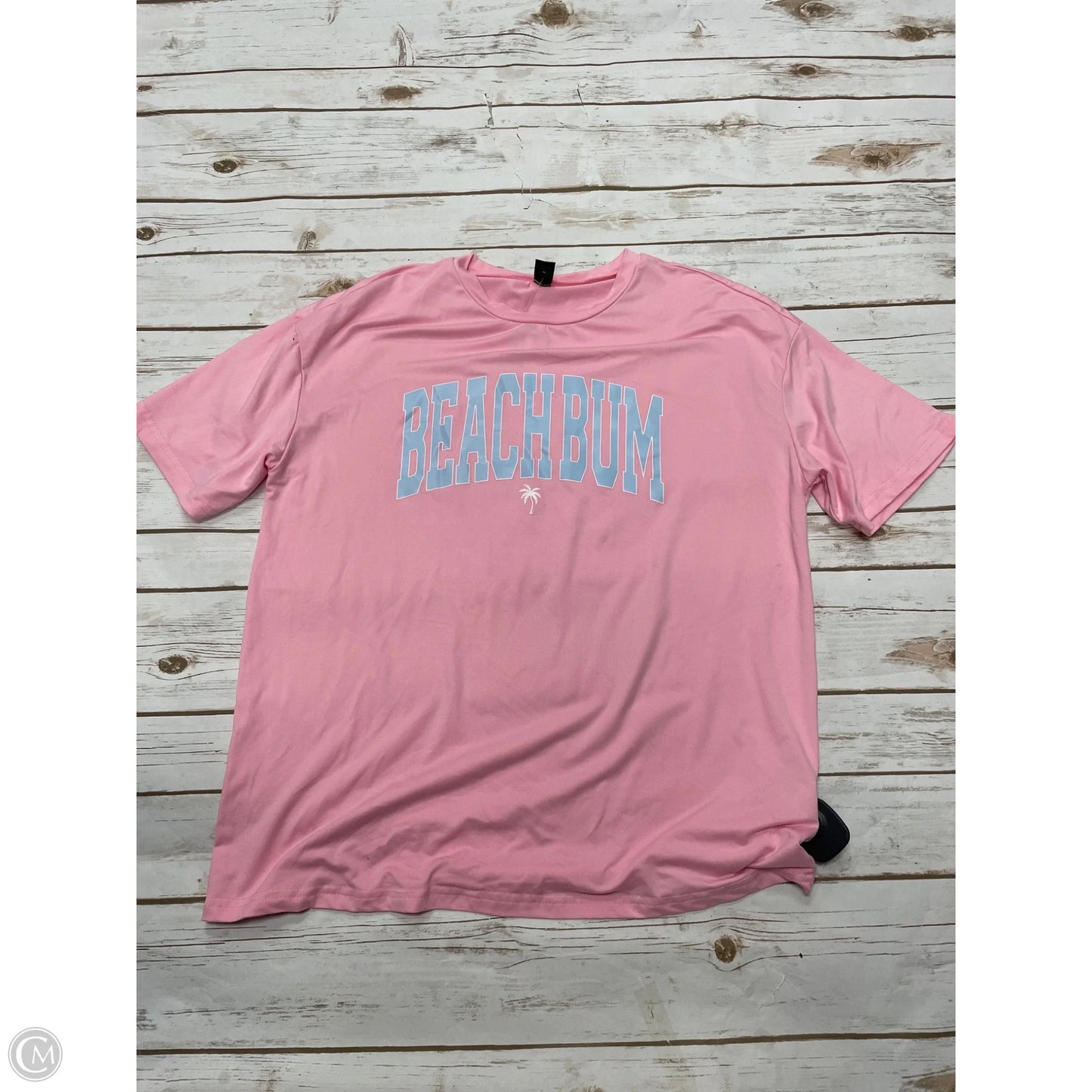 Top Short Sleeve By Shein In Pink, Size: S