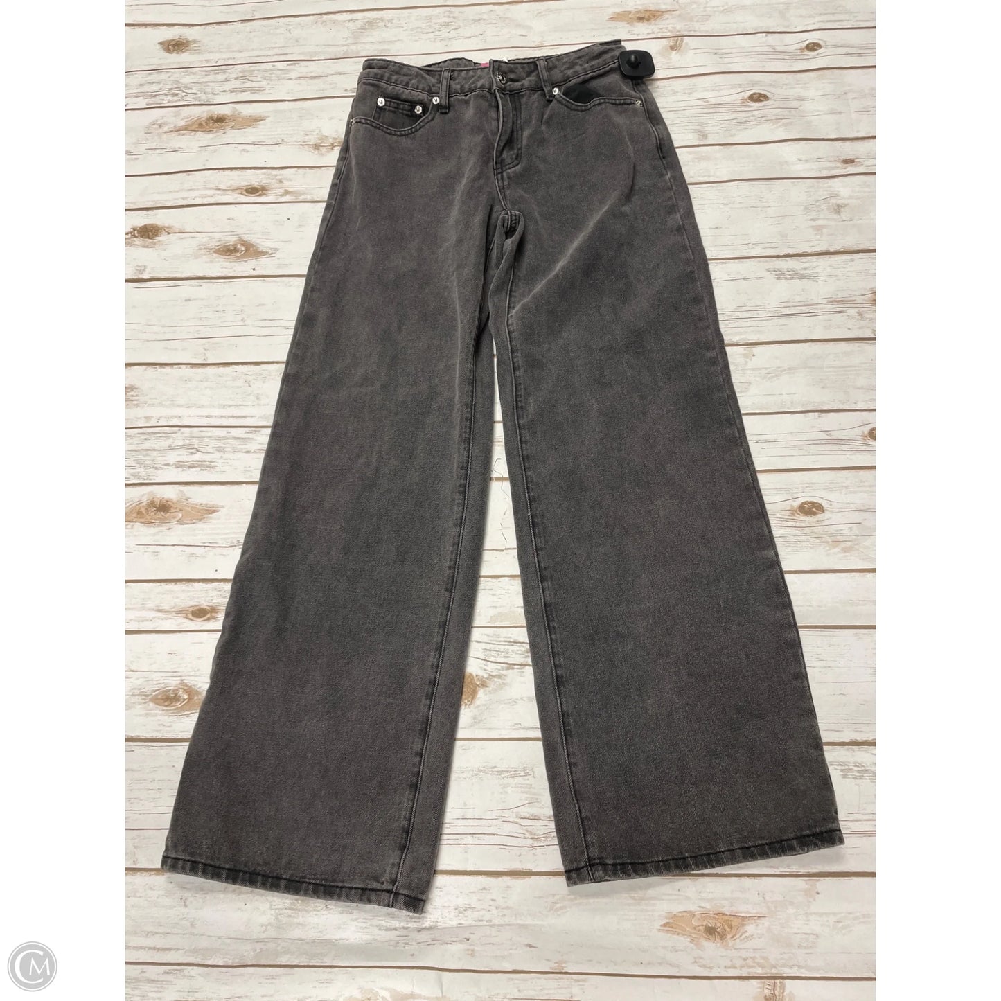 Jeans Wide Leg By Cme In Black Denim, Size: S