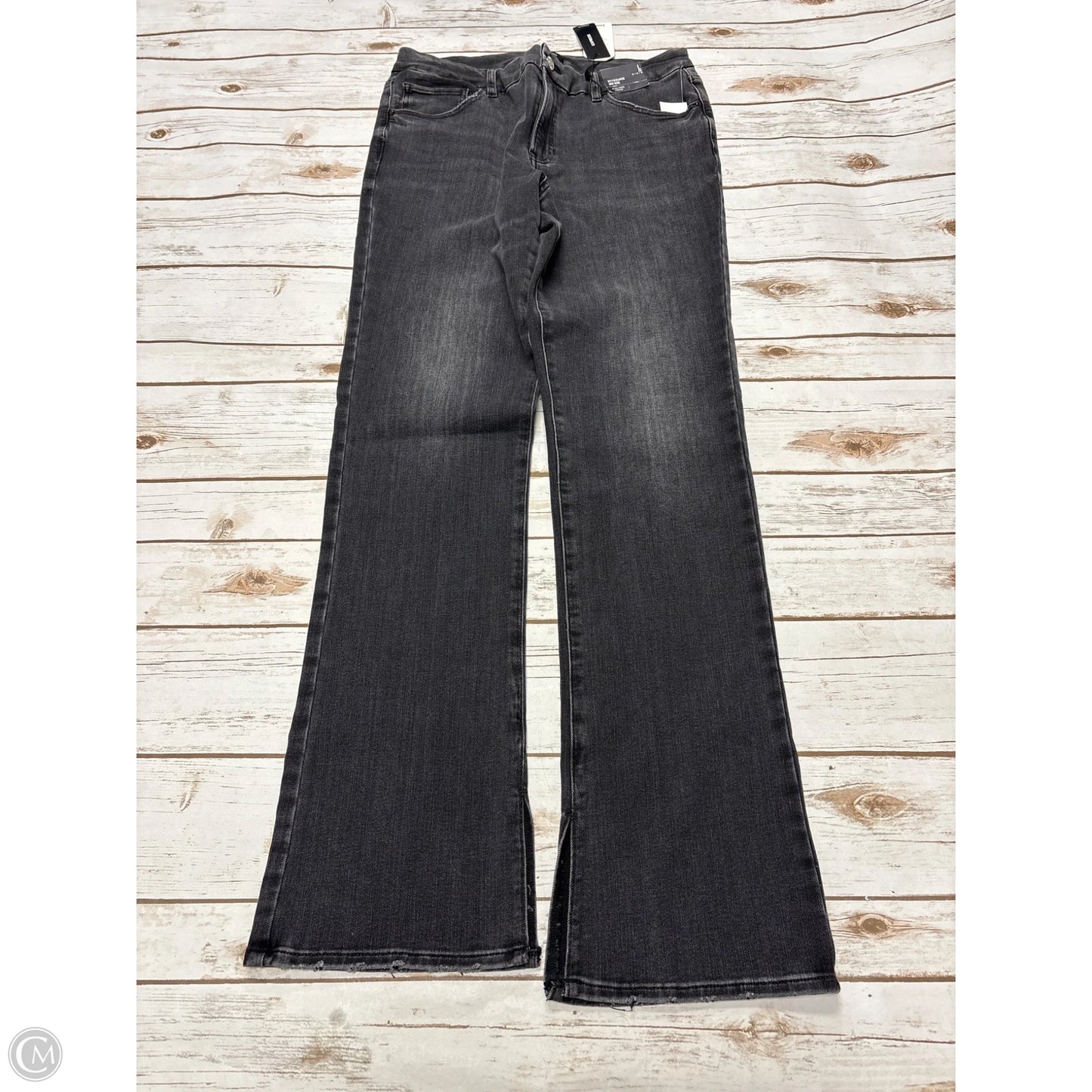Jeans Flared By Express In Black Denim, Size: L