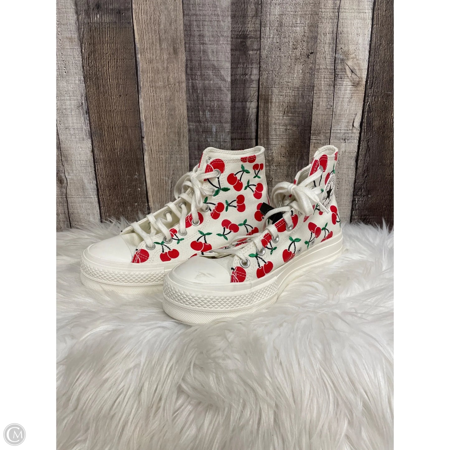 Shoes Heels Platform By Converse In Red & White, Size: 8