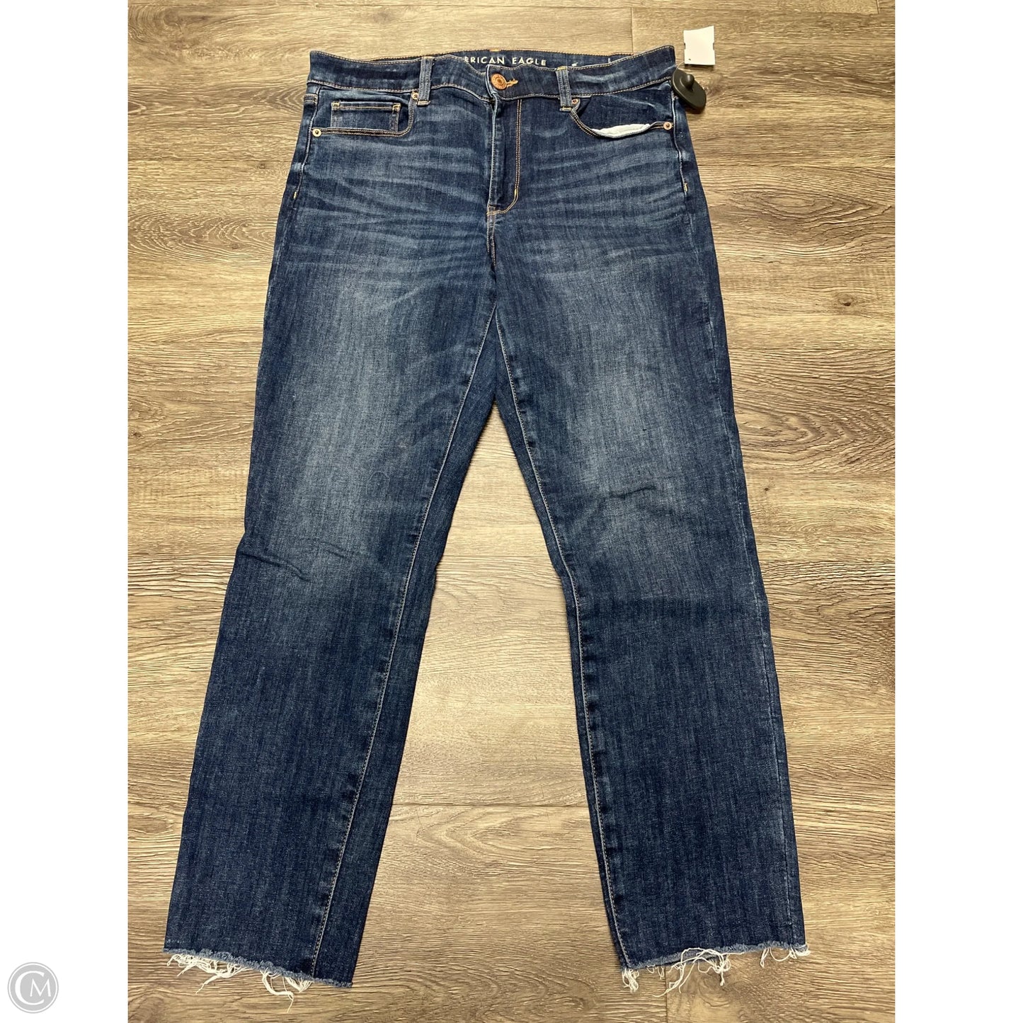 Jeans Skinny By American Eagle In Blue Denim, Size: 12