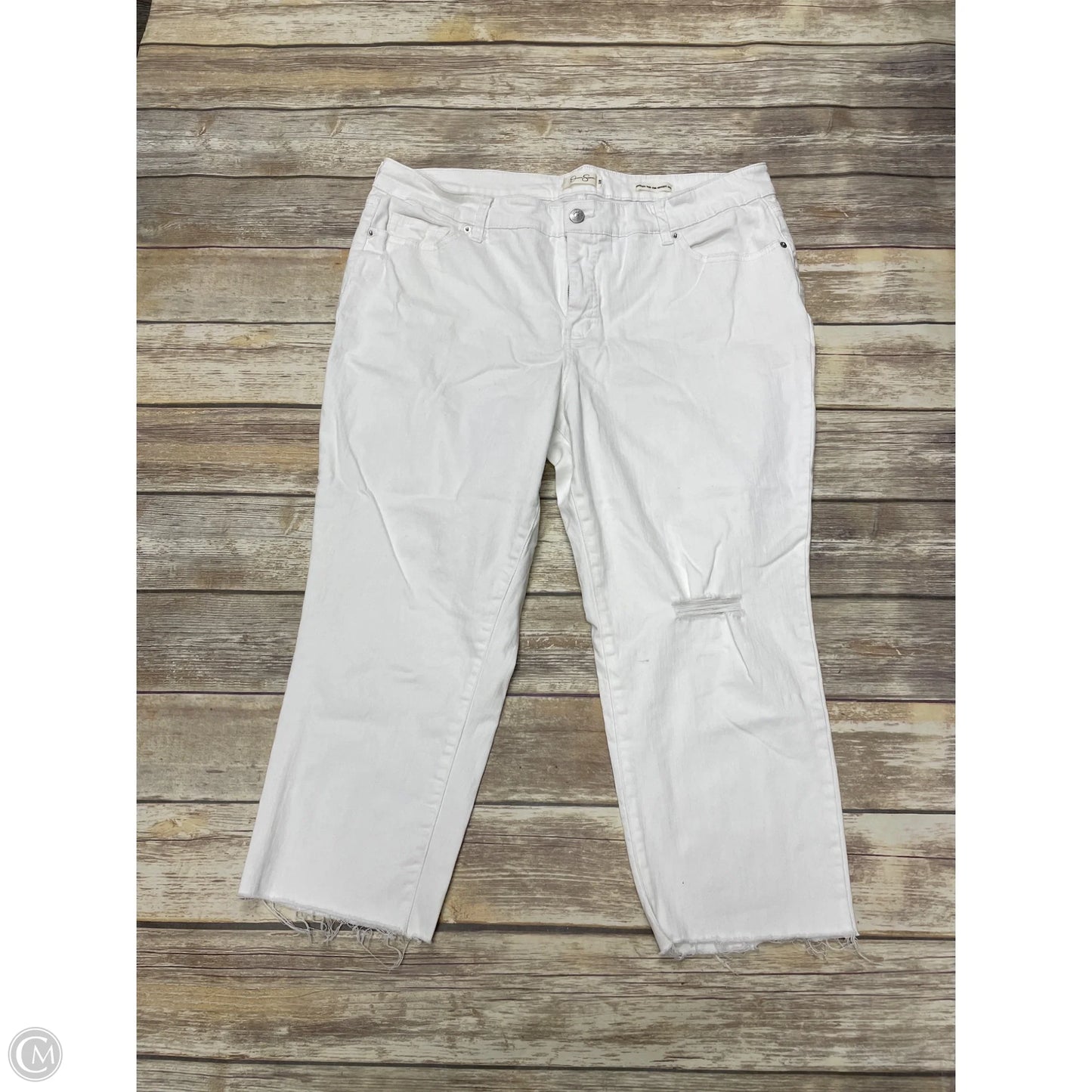 Jeans Straight By Jessica Simpson In White Denim, Size: 18