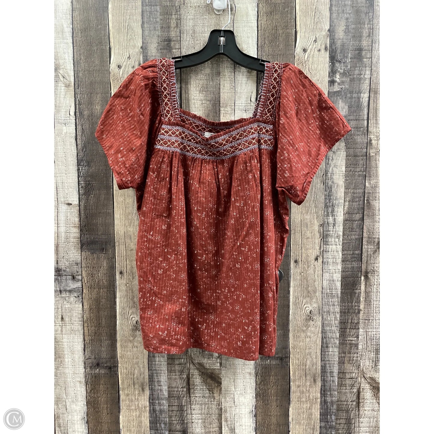 Top Short Sleeve By Madewell In Brown, Size: M