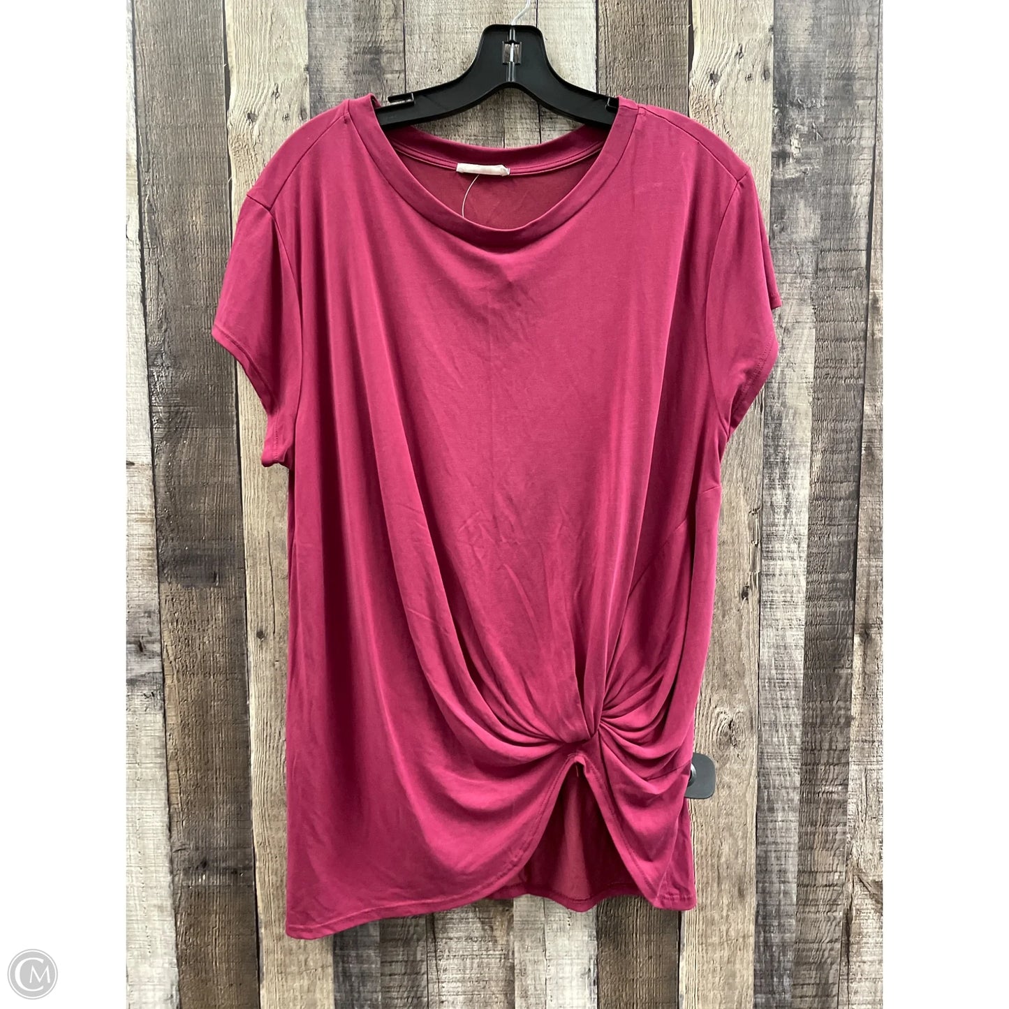 Top Short Sleeve By Hummingbird In Maroon, Size: L