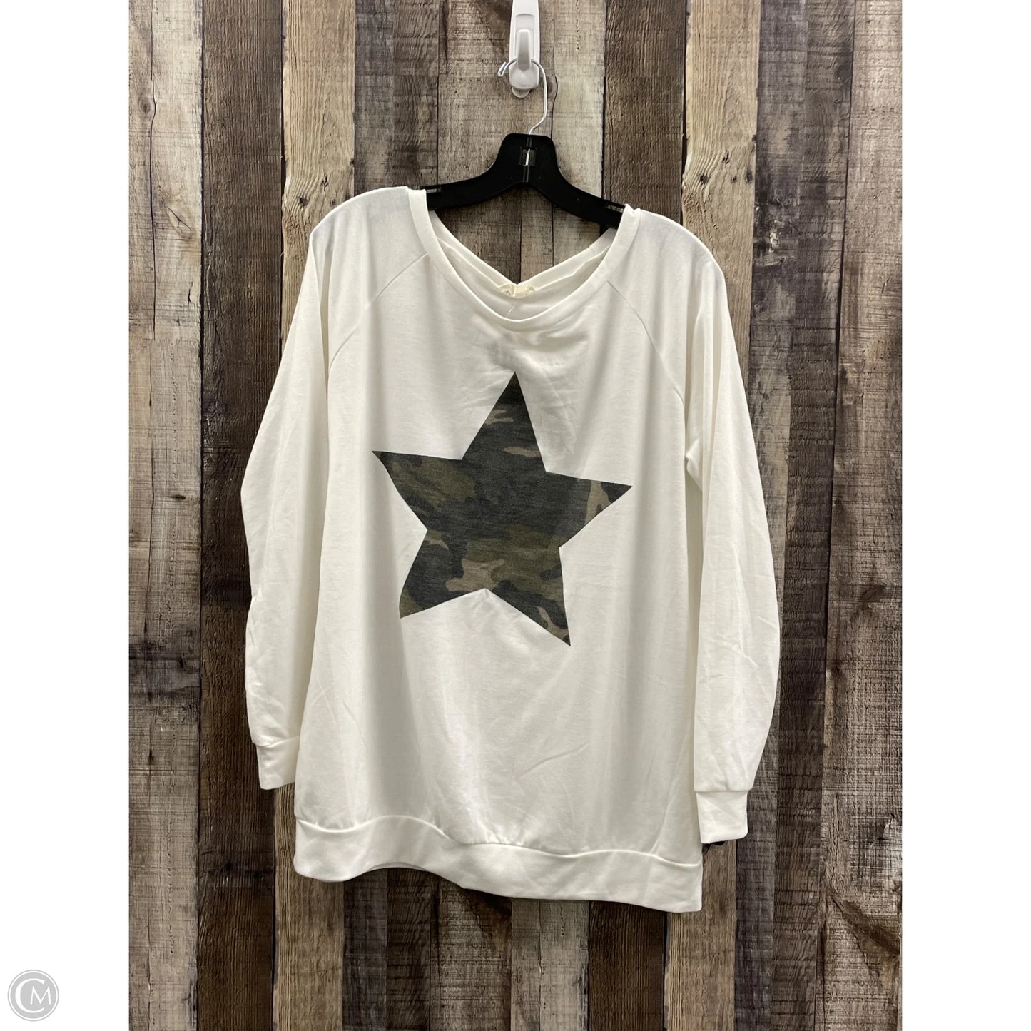Top Long Sleeve By Bibi In White, Size: M