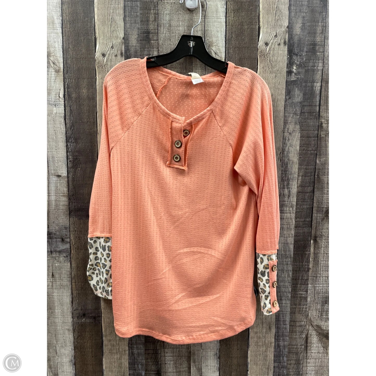 Top Long Sleeve By 7th Ray In Peach, Size: M