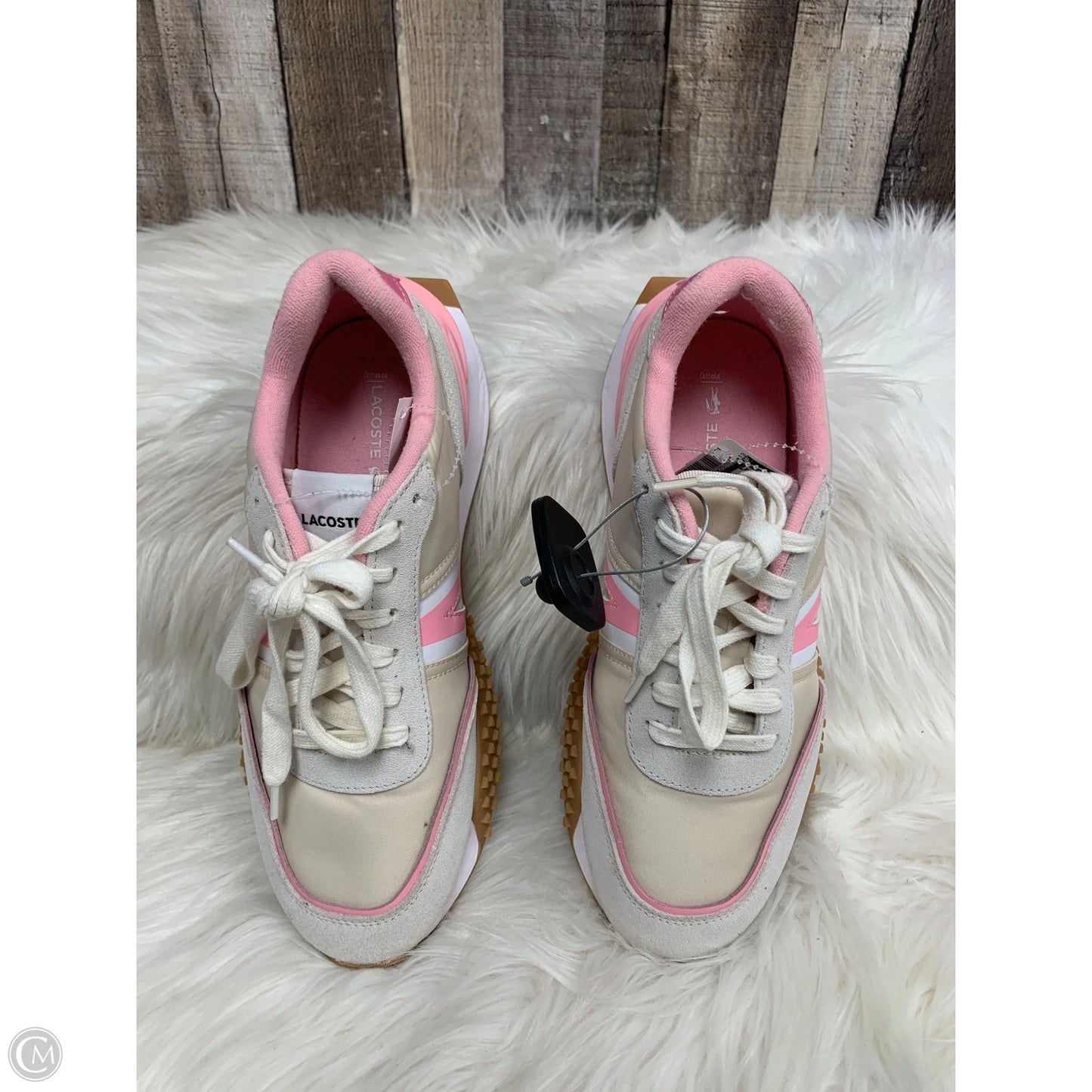 Shoes Athletic By Lacoste In Cream & Pink, Size: 8
