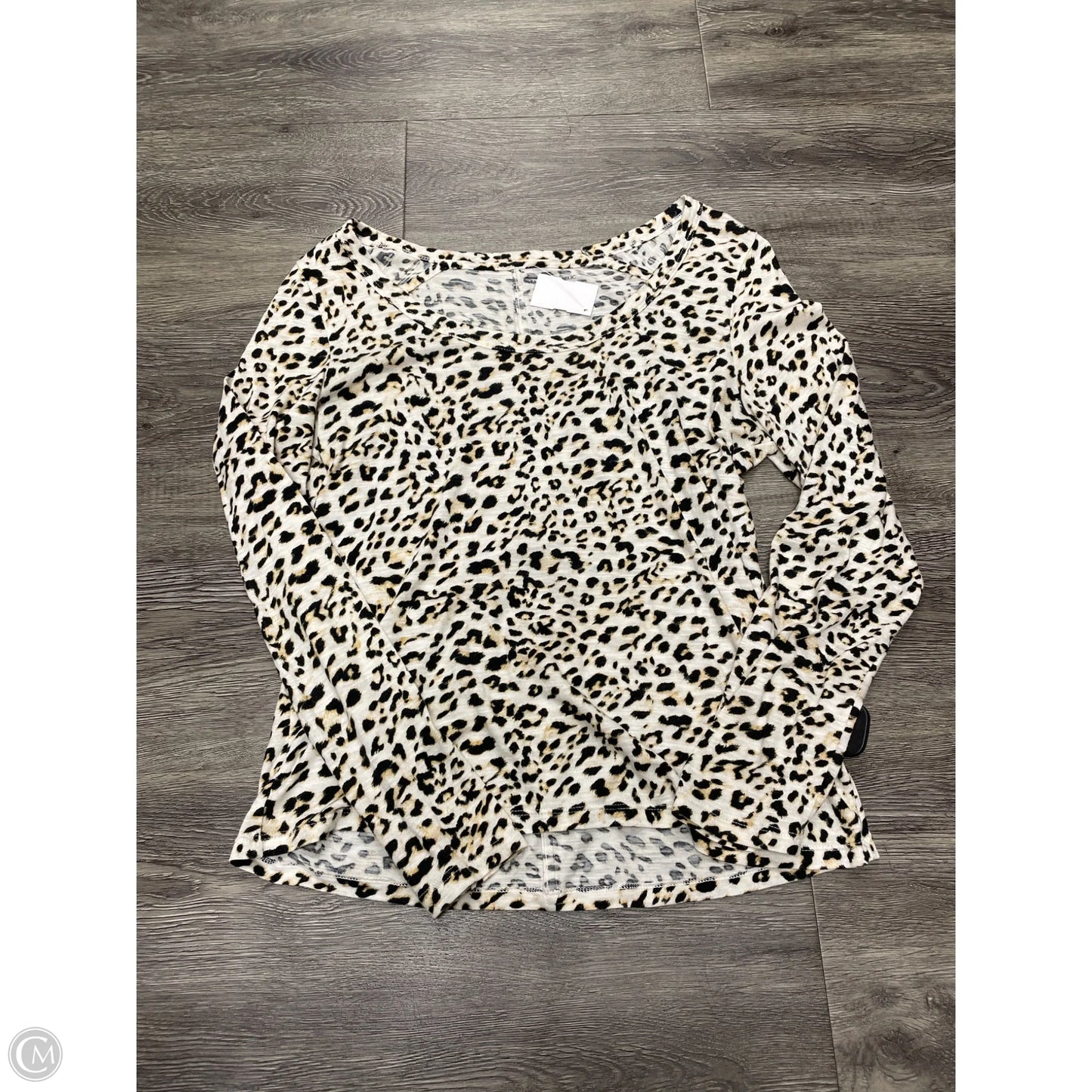 Top Long Sleeve Basic By Banana Republic In Animal Print, Size: M