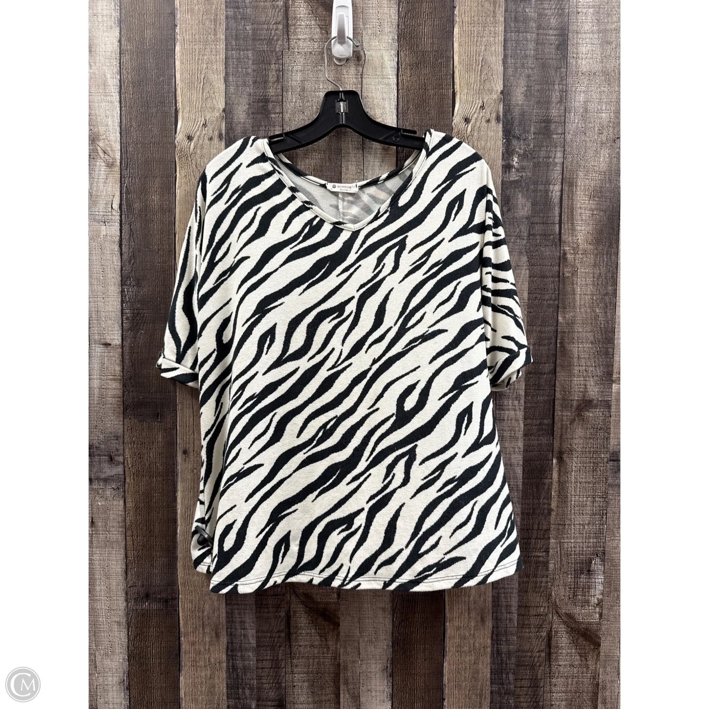 Top Short Sleeve By Bombom In Animal Print, Size: L