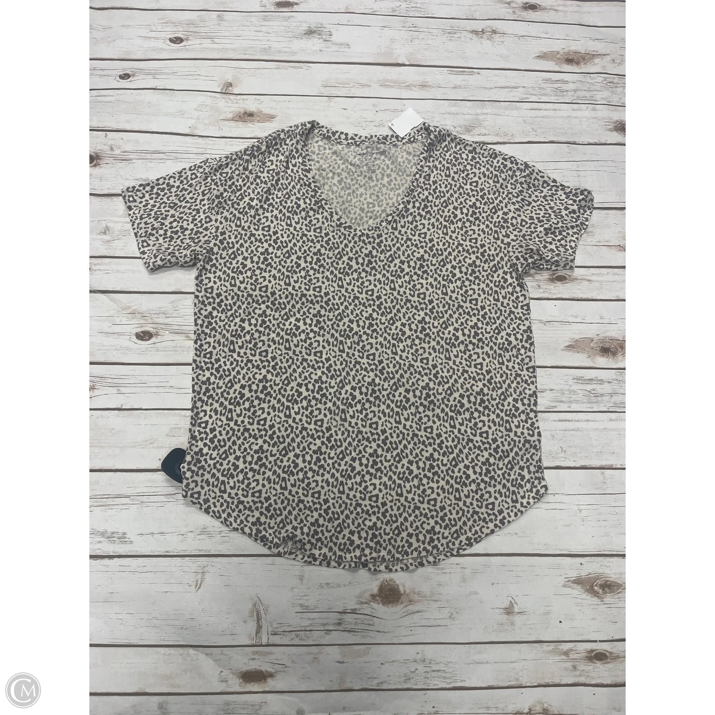 Top Short Sleeve By American Eagle In Animal Print, Size: M