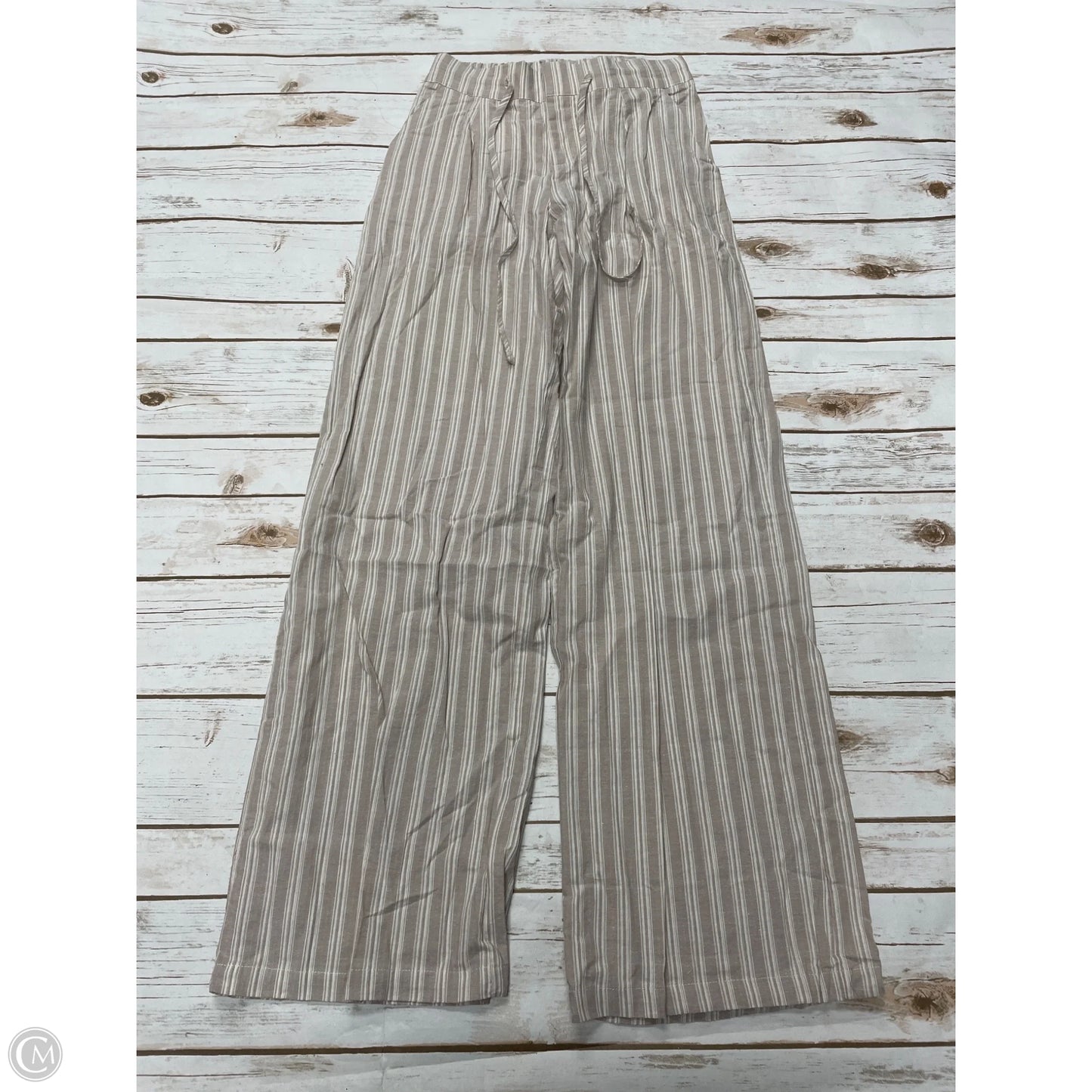 Pants Wide Leg By Cme In Tan & White, Size: 8