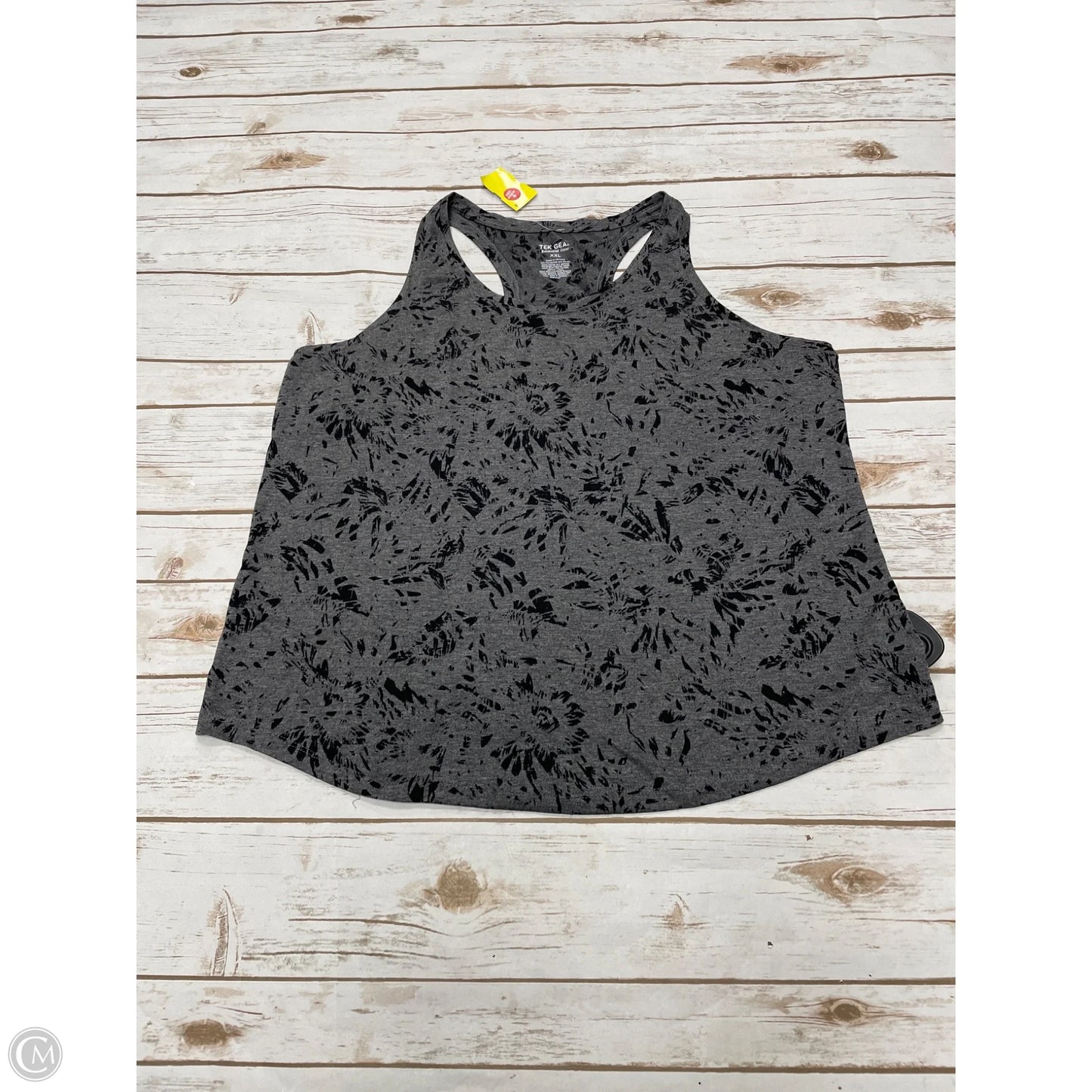 Athletic Tank Top By Tek Gear In Black & Grey, Size: Xxl