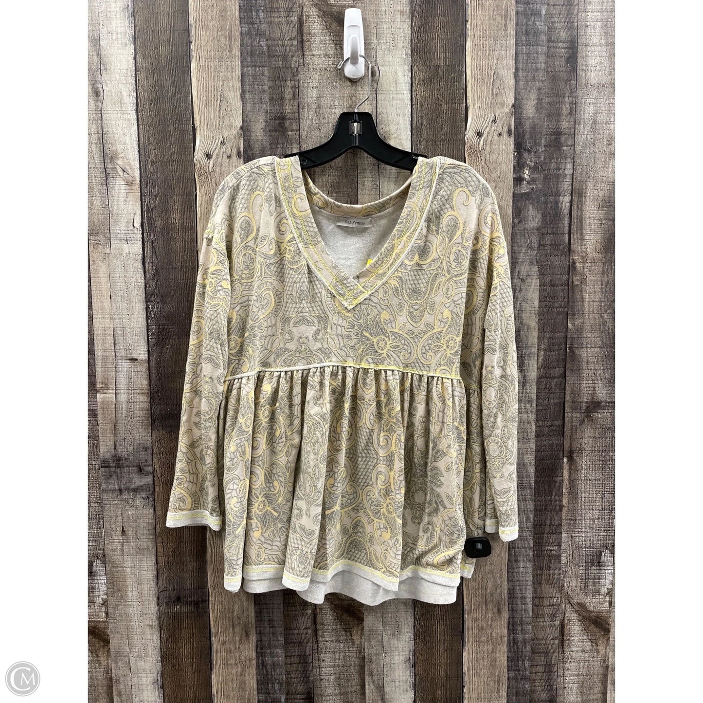 Top Long Sleeve By Ces Femme In Multi-colored, Size: S